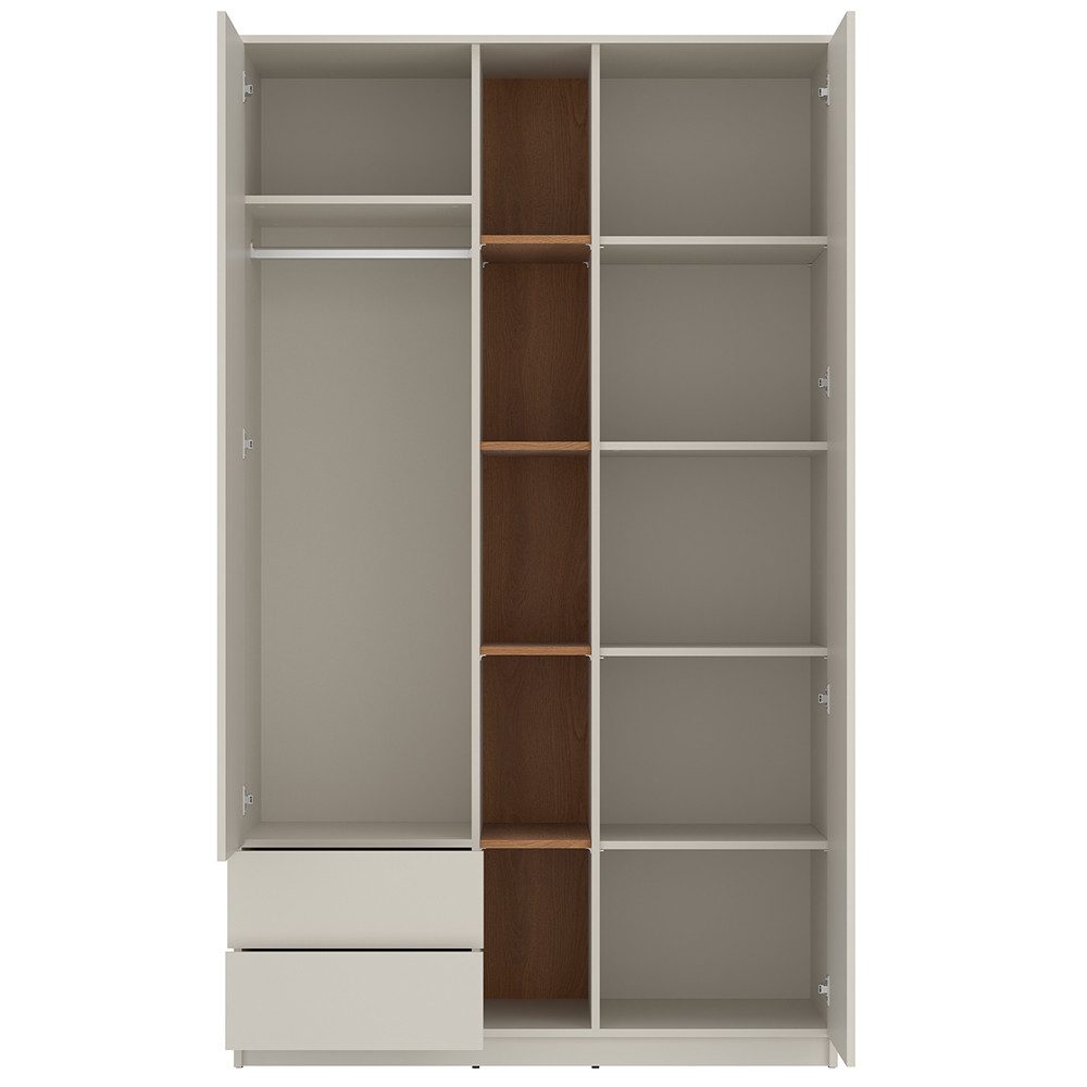 Lomadox Kleiderschrank FIER-129 Kaschmir mit Eiche, 2 Türen, 2 Schubladen, günstig online kaufen