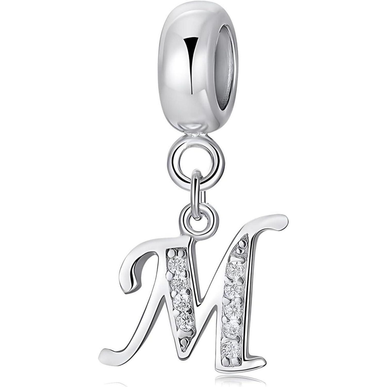 LuxusKollektion Charm Buchstabe Anhänger 925 Silber Buchstaben A Z Armband Charms Buchstaben-4-M