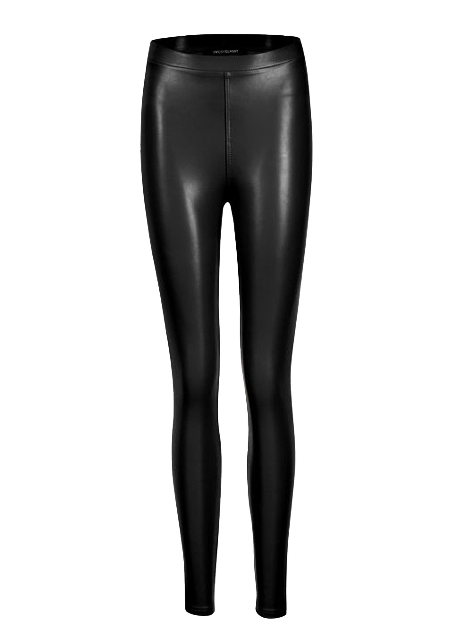 SASSYCLASSY Lederimitathose Skinny Damen Leggings mit Thermo-Futter Mid-Wai günstig online kaufen