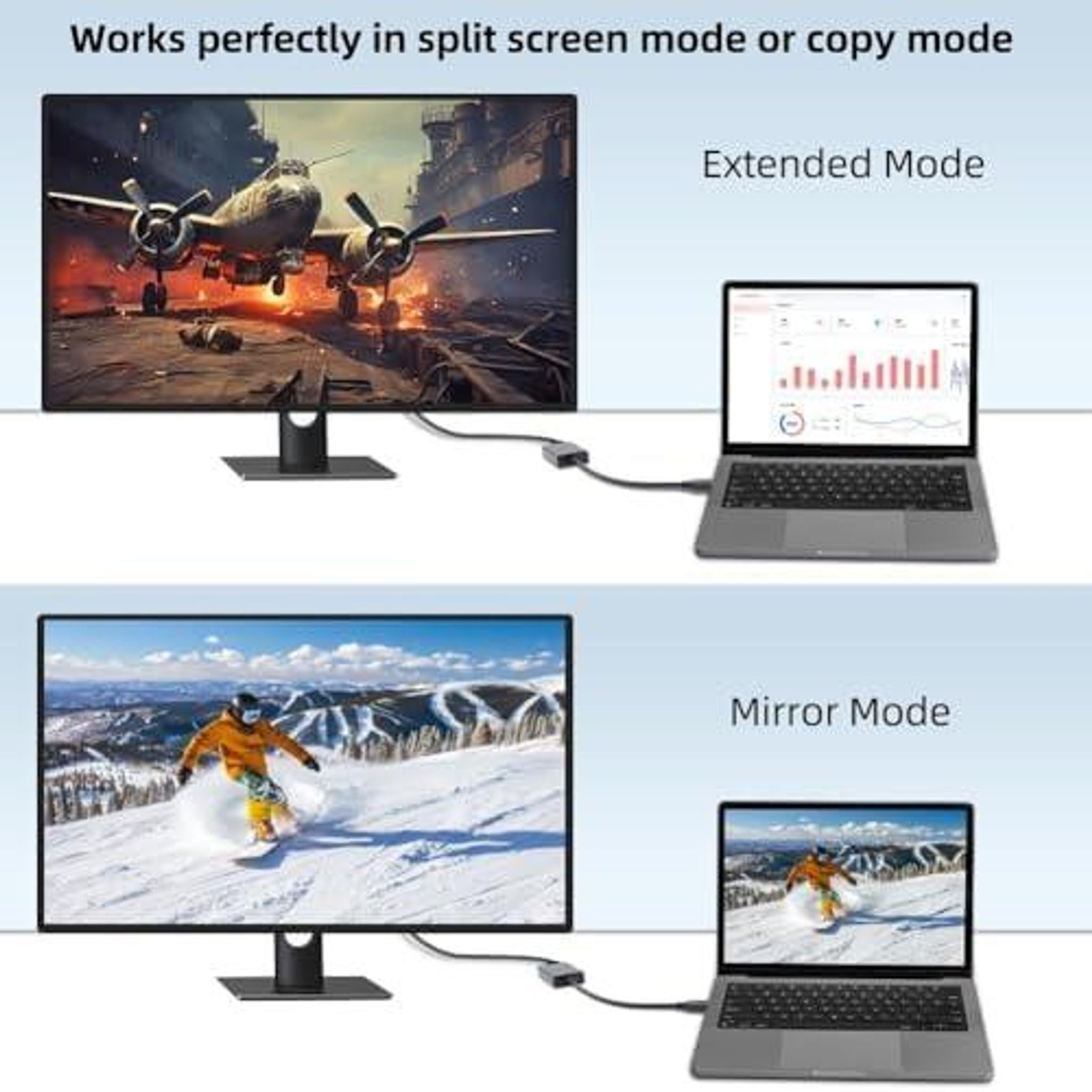 FELIXLEO USB 3.0 zu HDMI Grafikadapter bietet stabile 1080P Videoauflösung USB-Kabel – Bild 4 von 5
