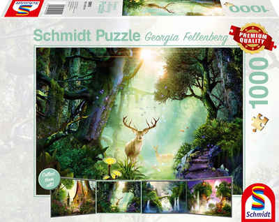 Schmidt Spiele Puzzle 1000 Teile Schmidt Spiele Puzzle Georgia Fellenberg Rehe im Wald 59910, 1000 Puzzleteile