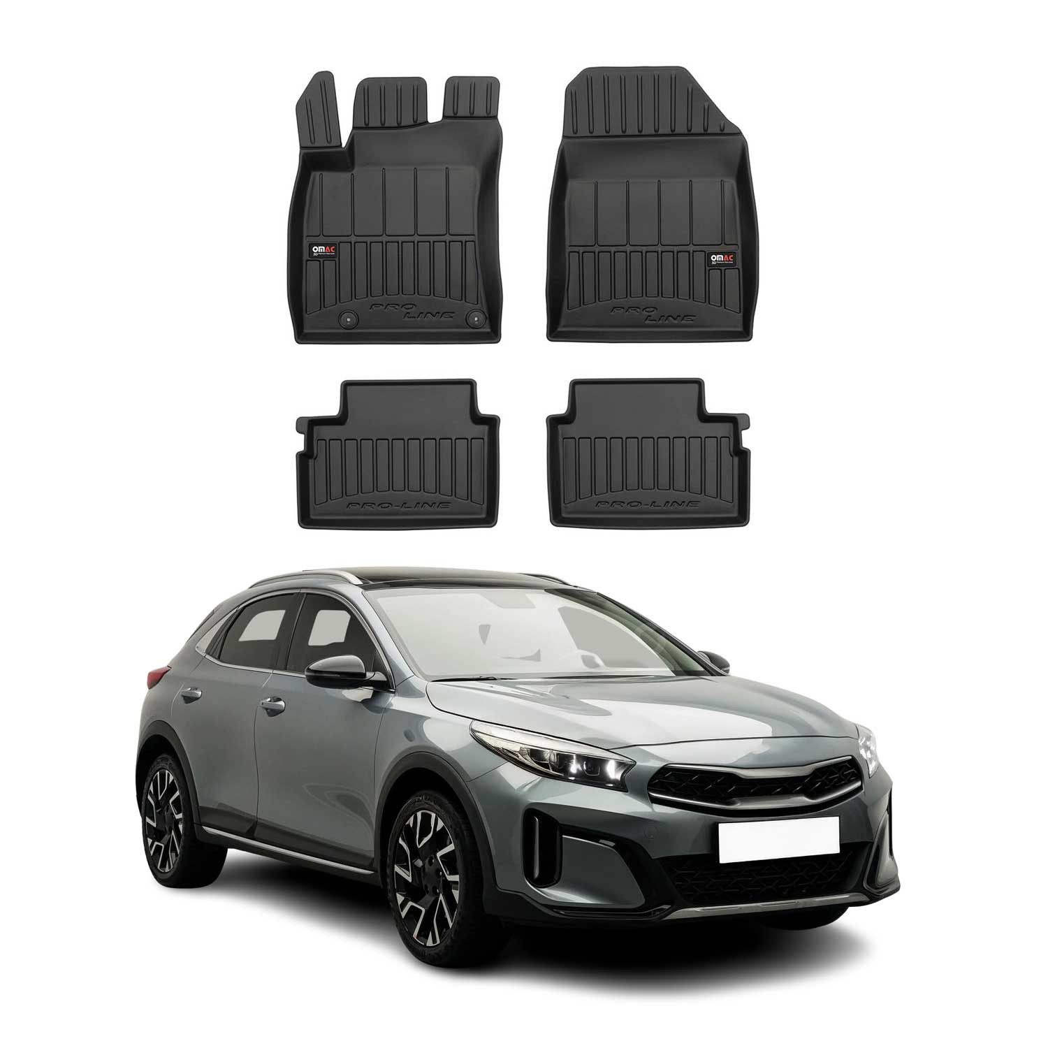OMAC Auto-Fußmatten für Kia XCeed 2019-2025 4 tlg TPE (4 St), für Kia XCeed 2019-2025 Kia XCeed 2019-2025, Antirutsch,Wasserfest,Einfache Installation