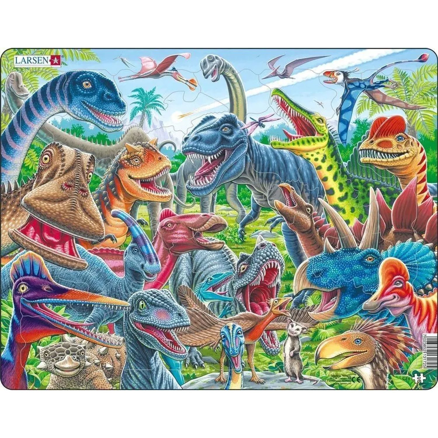 Media Verlag Puzzle Puzzle - Dinosaurier (Selfie/Gruppenbild), 49 Puzzleteile