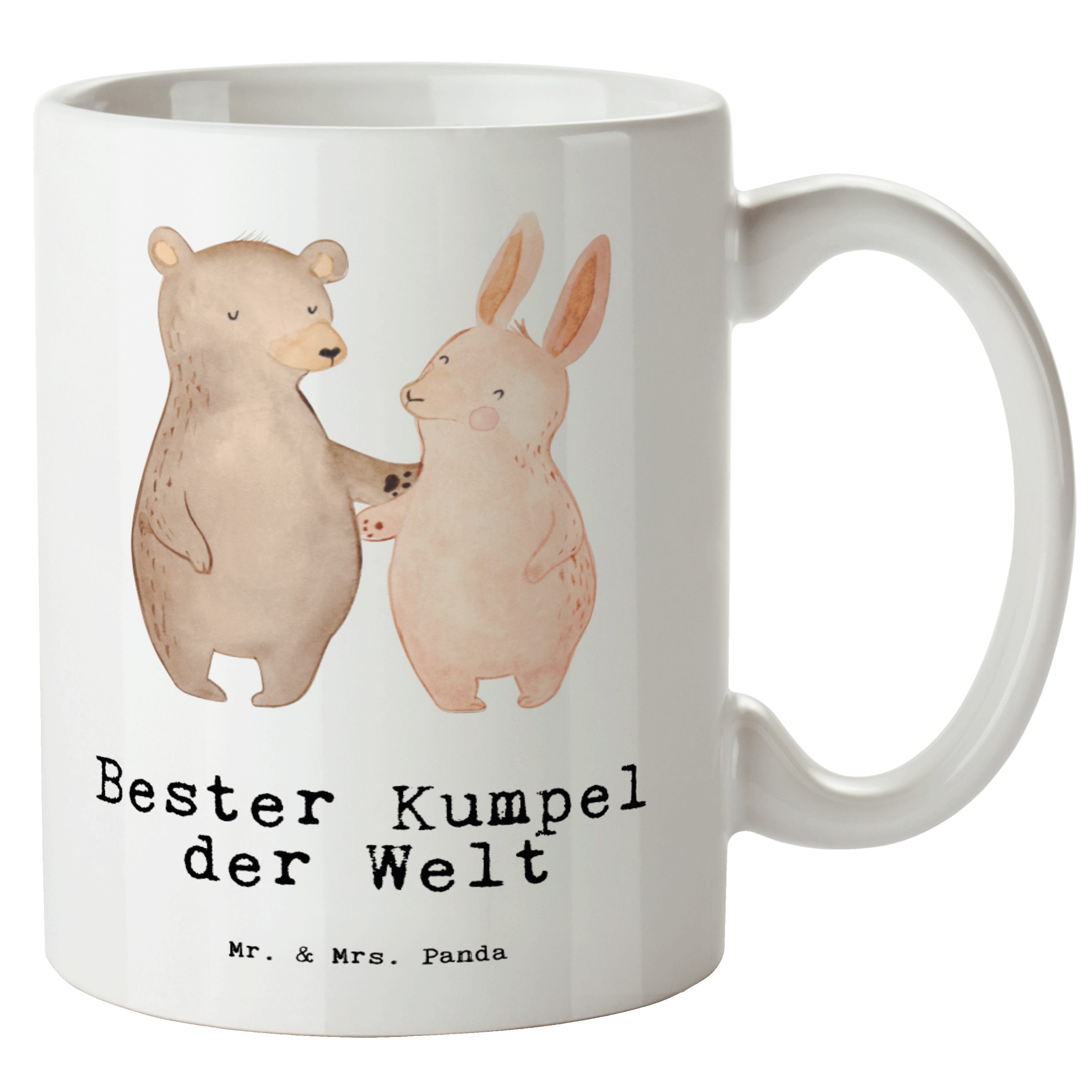 Mr. & Mrs. Panda Tasse Hase Bester Kumpel der Welt - Weiß - Geschenk, Jumbo Tasse, XL Becher, XL Tasse Keramik | Tassen