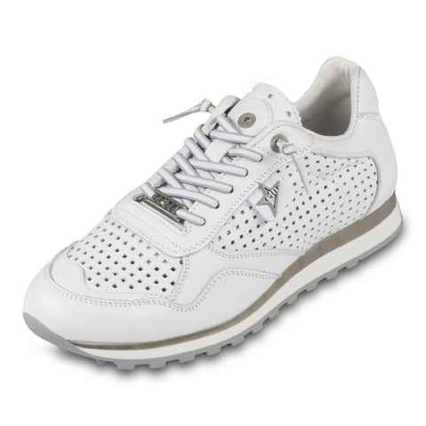 Cetti Herren Sneaker weiß, Kalbsleder perforiert (C-848 nature blanco) Sneaker Gefertigt in Spanien