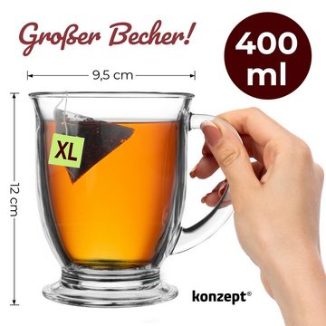 Konzept 11 Gläser-Set Teegläser mit Henkel 4/6 Stk. Glühweinbecher
