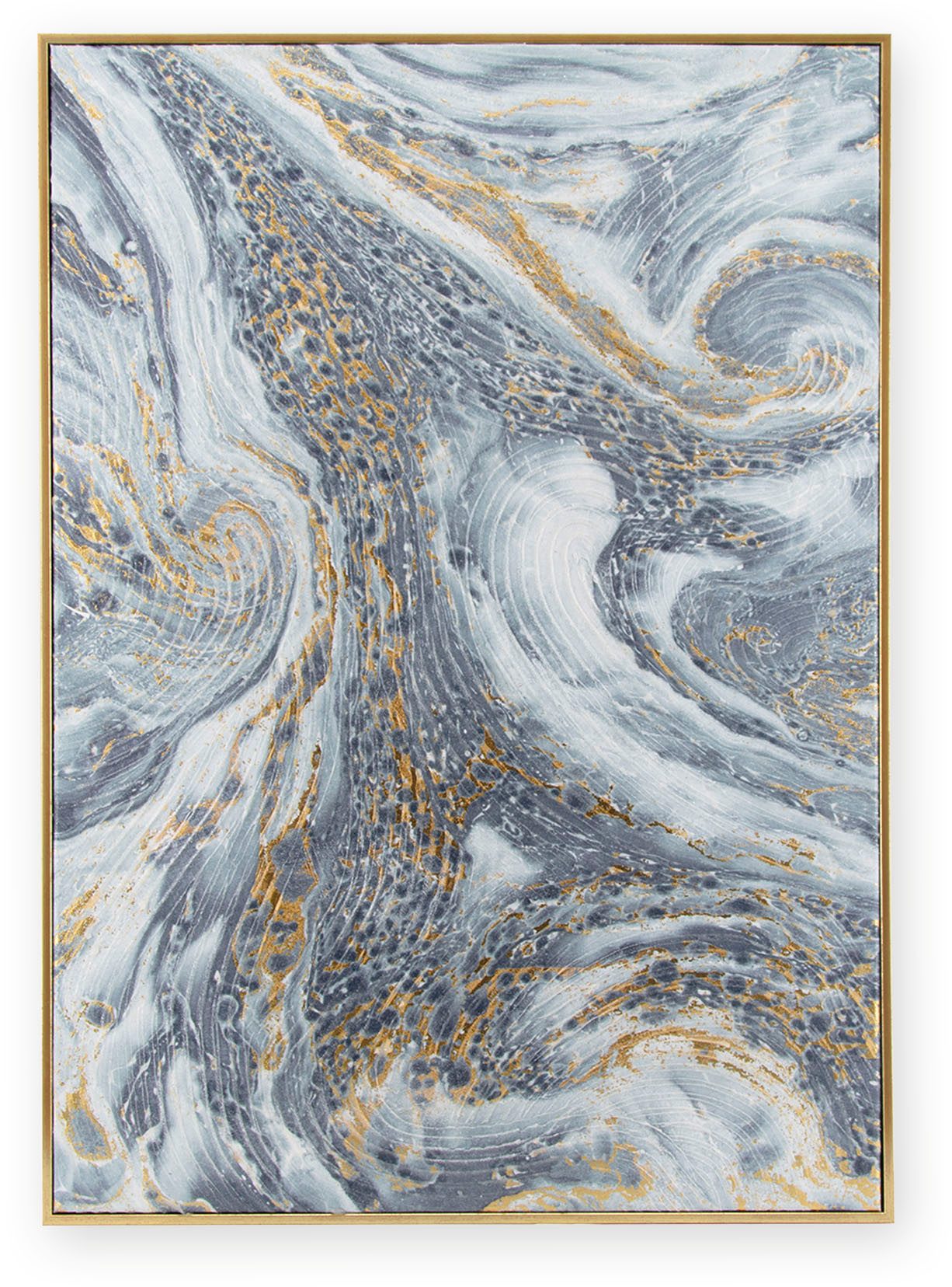 Art for the home Leinwandbild Luxus Marmor, (1 St), Handgemalt Wandbild Gold Metallic 50x70cm