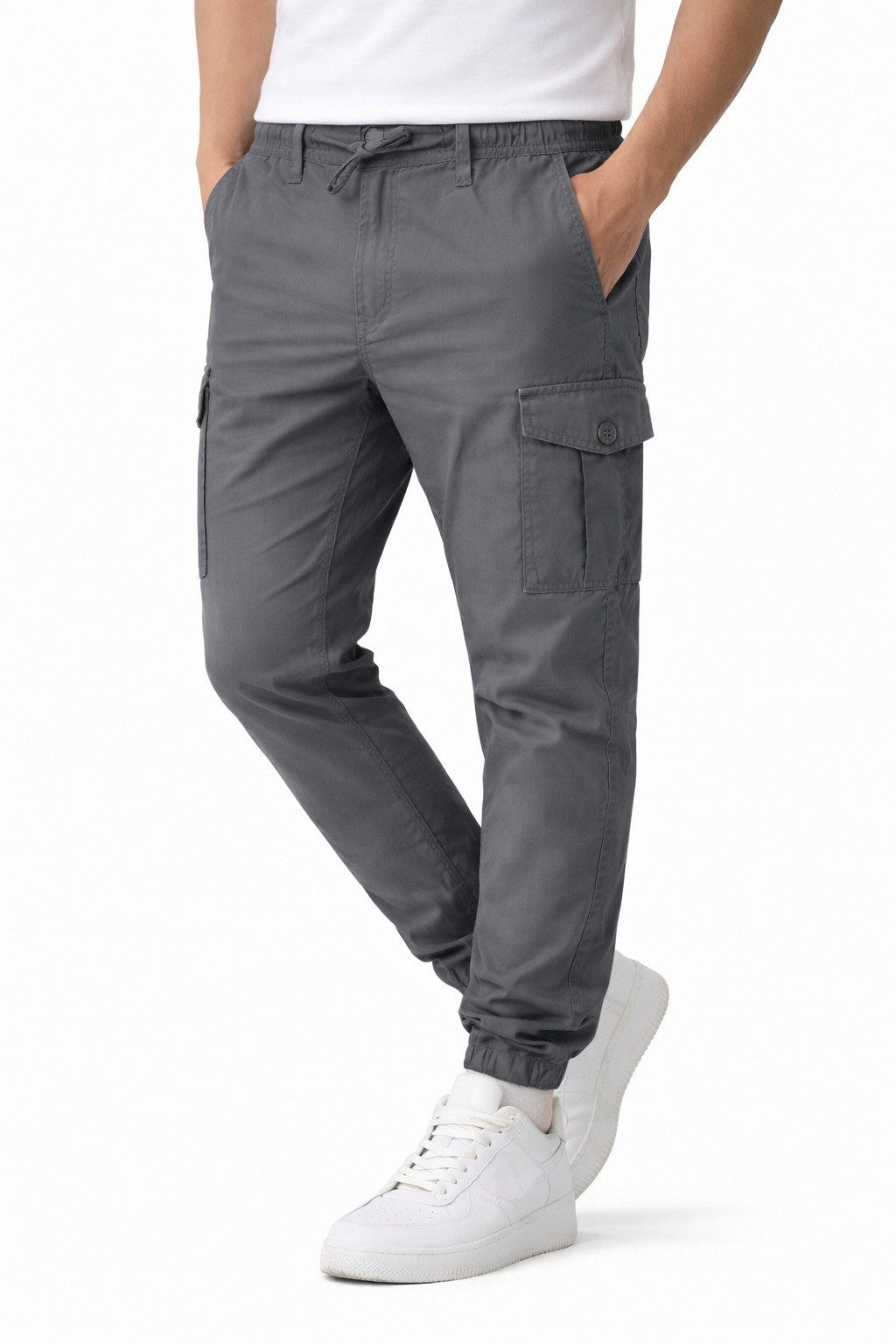 Smith & Solo Cargohose Herren, Hose Lang Chino mit Kordelzug