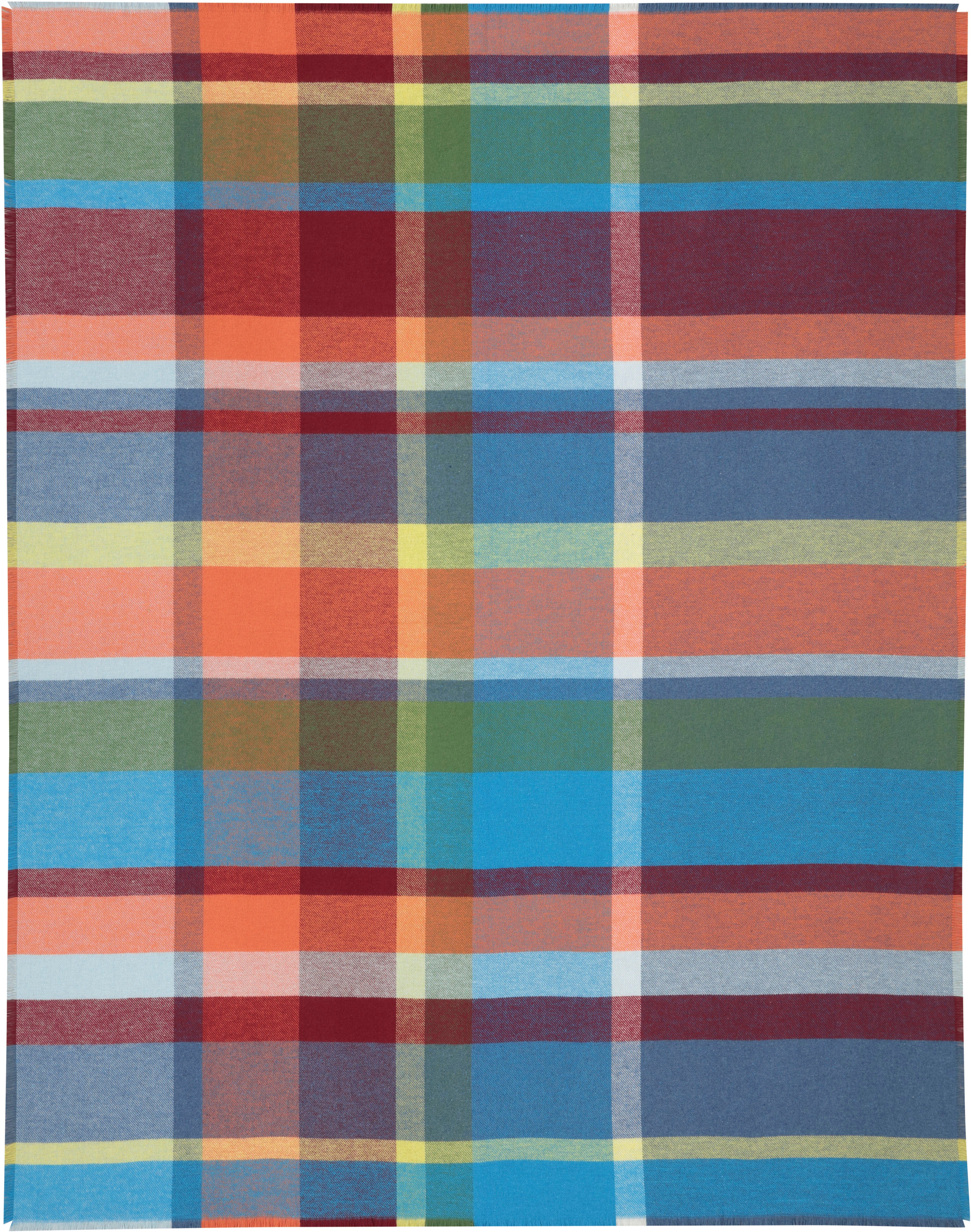 Plaid Colourist, Biederlack, mit Fransen, besonders leicht und kuschelig