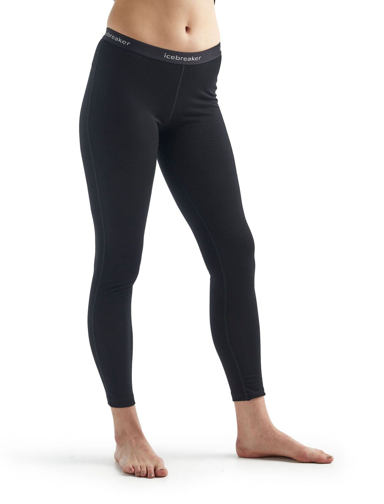 Icebreaker Leggings Unterwäsche 200 Oasis - Merinowolle, enganliegend - lang schwarz Damen