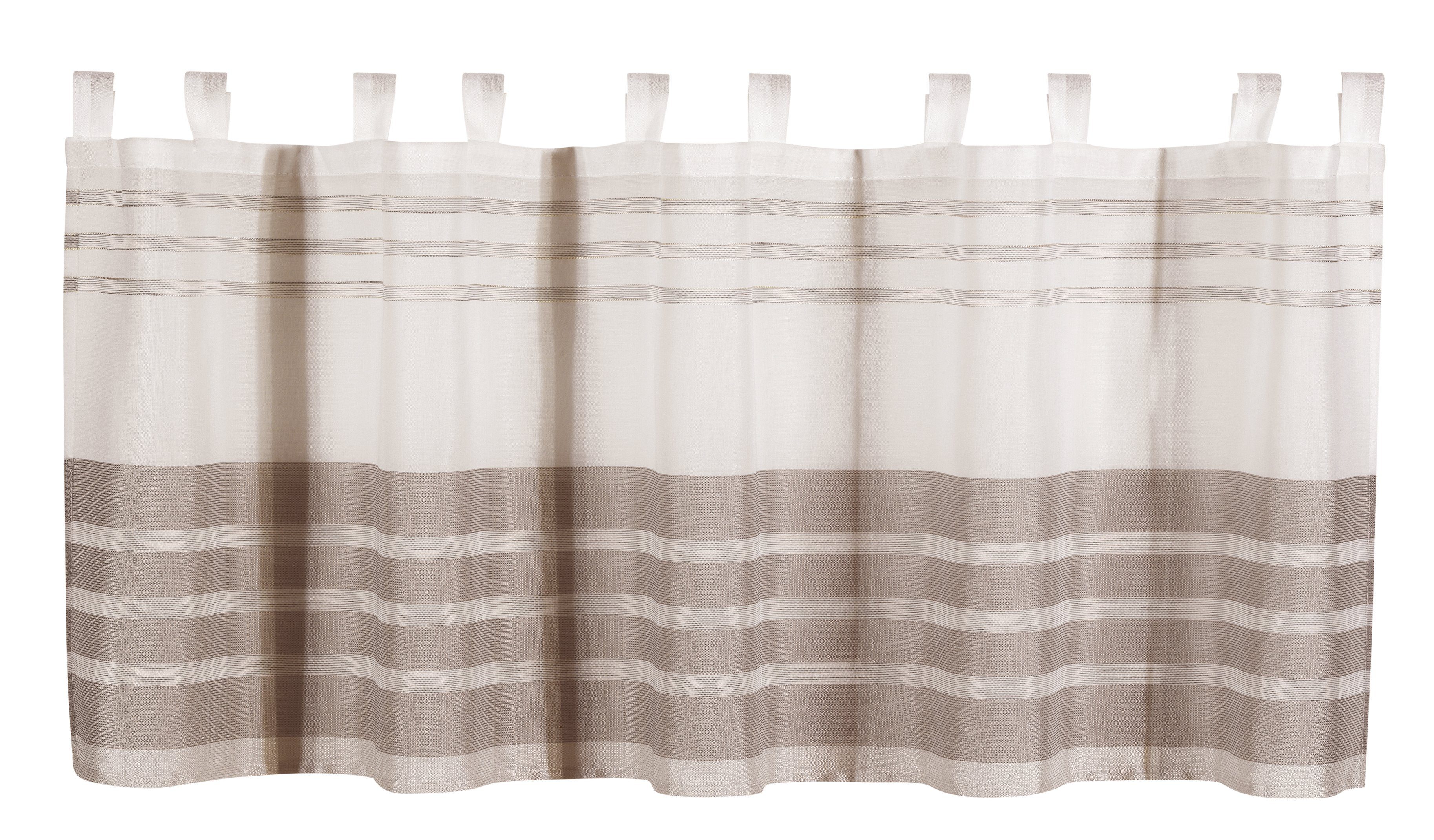 halbtransparent, Panneaux St), Schlaufen 4068-01 creme recycled, HxB Schlaufenpanneaux Clever-Kauf-24, Scheibengardine taupe Streifen (1 Store, 50x140cm