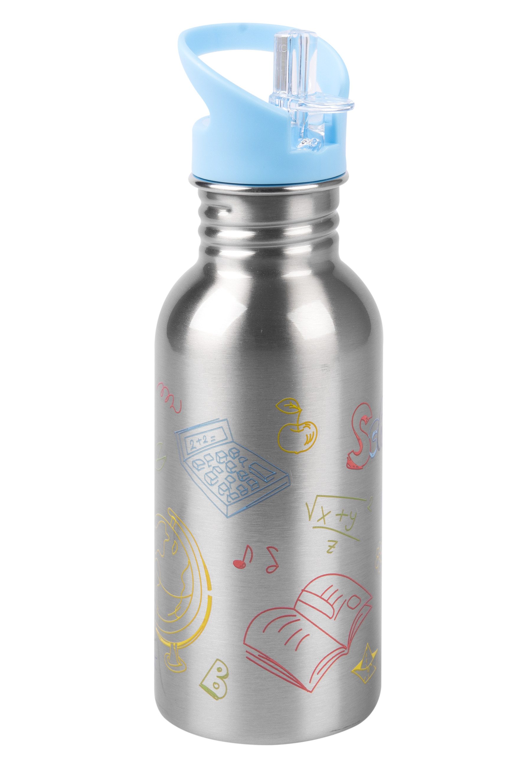 United Labels® Trinkflasche Back to school Edelstahl Trinkflasche Flasche Strohhalm 500 ml – Bild 3 von 5