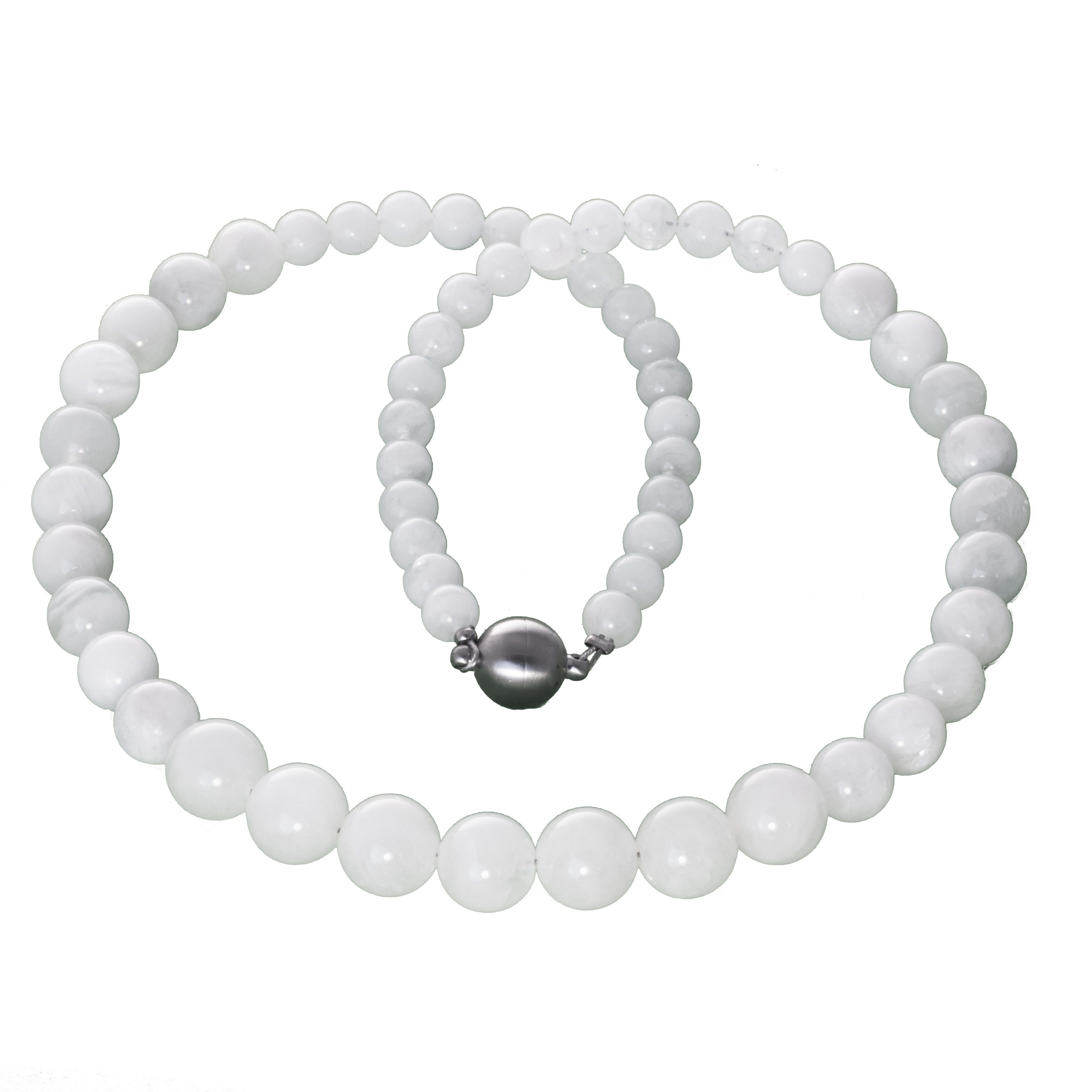 Bella Carina Perlenkette Kette mit echten Mondstein Perlen, Mondstein Kette günstig online kaufen