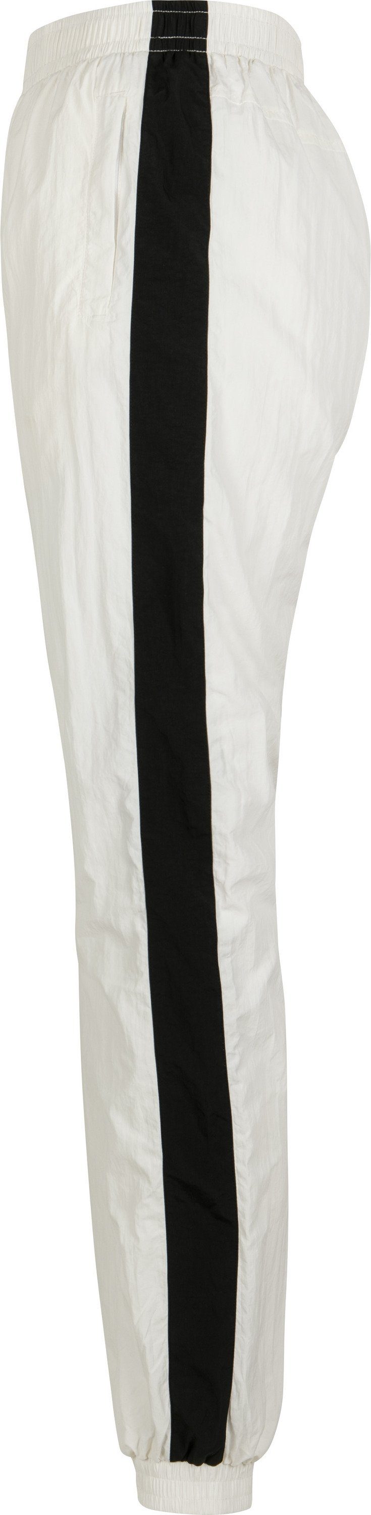 URBAN CLASSICS Stoffhose Damen Ladies Striped Crinkle Pants (1-tlg) white/black