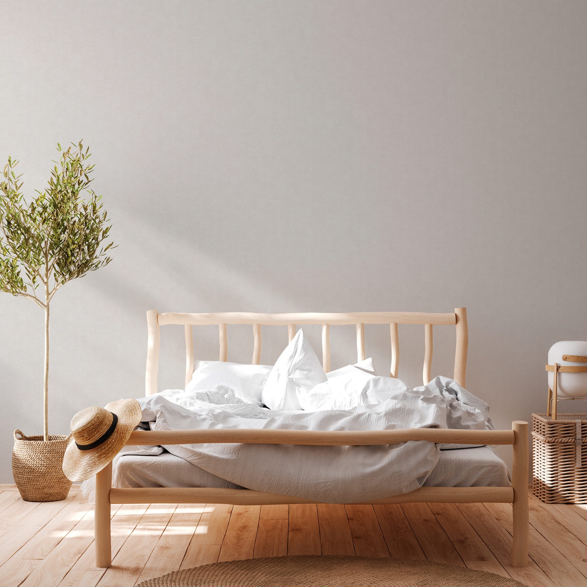 A.S. Création Vliestapete Casual Living einfarbige Tapete Unitapete mit Struktur Landhaus, strukturiert, matt, (1 St), Vliestapete Uni für Schlafzimmer Küche Wohnzimmer Uni Design modern