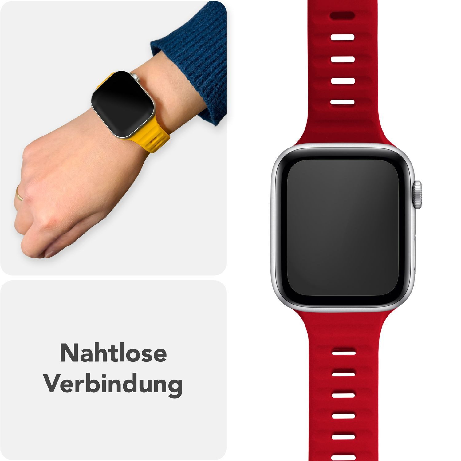 Nalia Smartwatch-Armband Apple Watch 38mm/40/41/42(Serie 10), Silikon Ersatzarmband / für Sport Fitness Uhr / Wasserbeständig