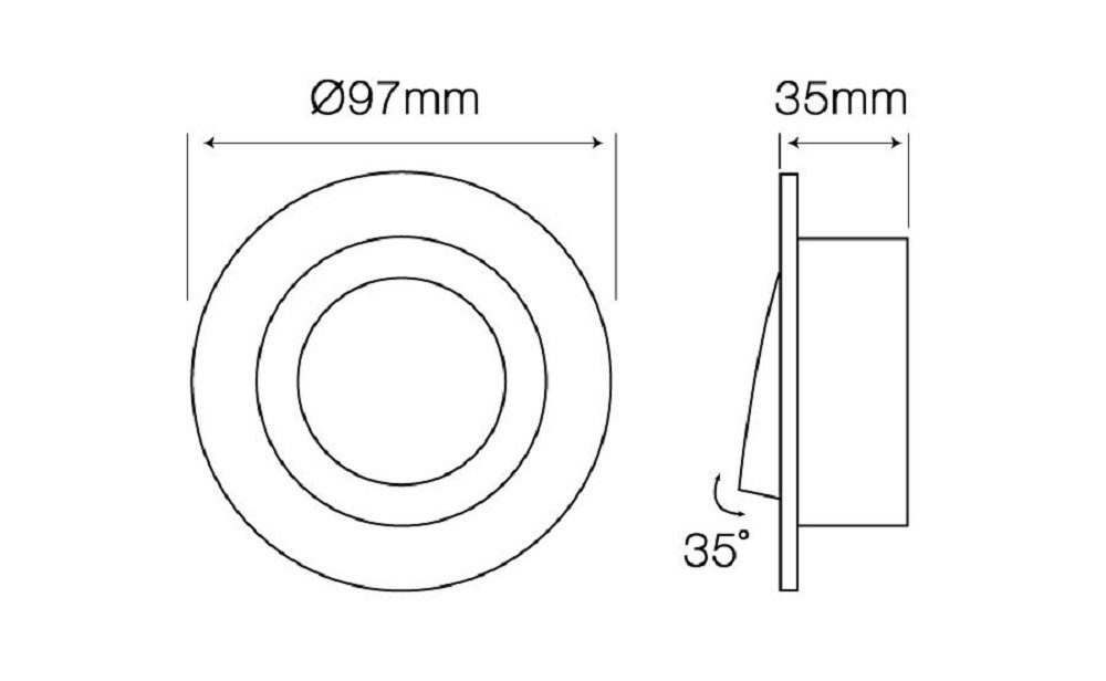 Fassung LED Rund GU10 Bohrloch Chrome GU10 Einbaurahmen inkl. Einbaustrahler Ø85mm LED-Line