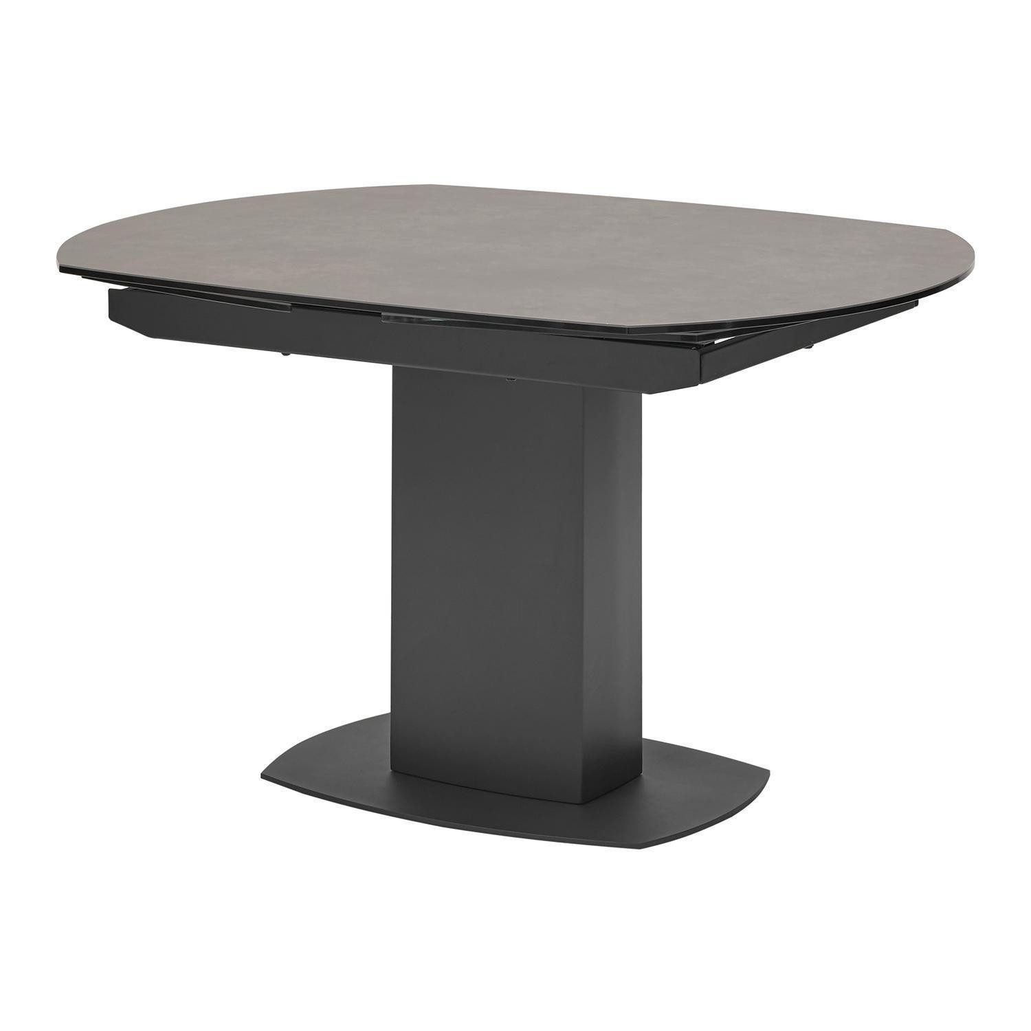 Stolkom Sp.z.o.o. Esstisch MICHAEL, Anthrazit, Taupe, Metallgestell, Keramikplatte, Ausziehbar, B 130/190 x T 100 cm