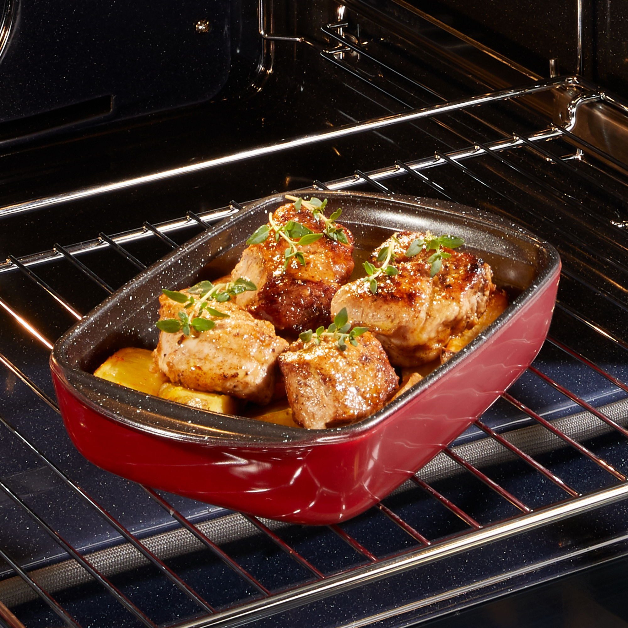 STONELINE Auflaufform, Glas, KLIMANEUTRAL, mit echten Steinpartikeln, Designed in Germany