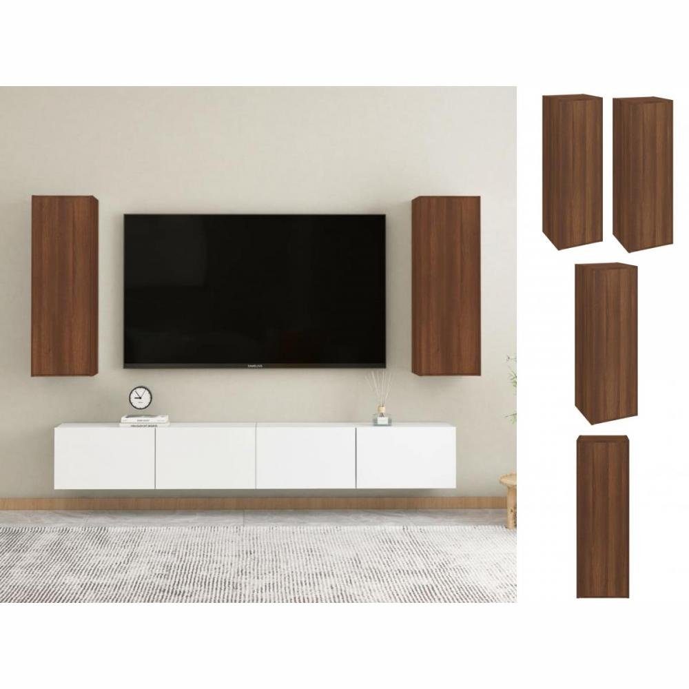 vidaXL Kleiderschrank TV-Schränke 2 Stk Holzwerkstoff Eichen-Optik Braun 30,5x30x90