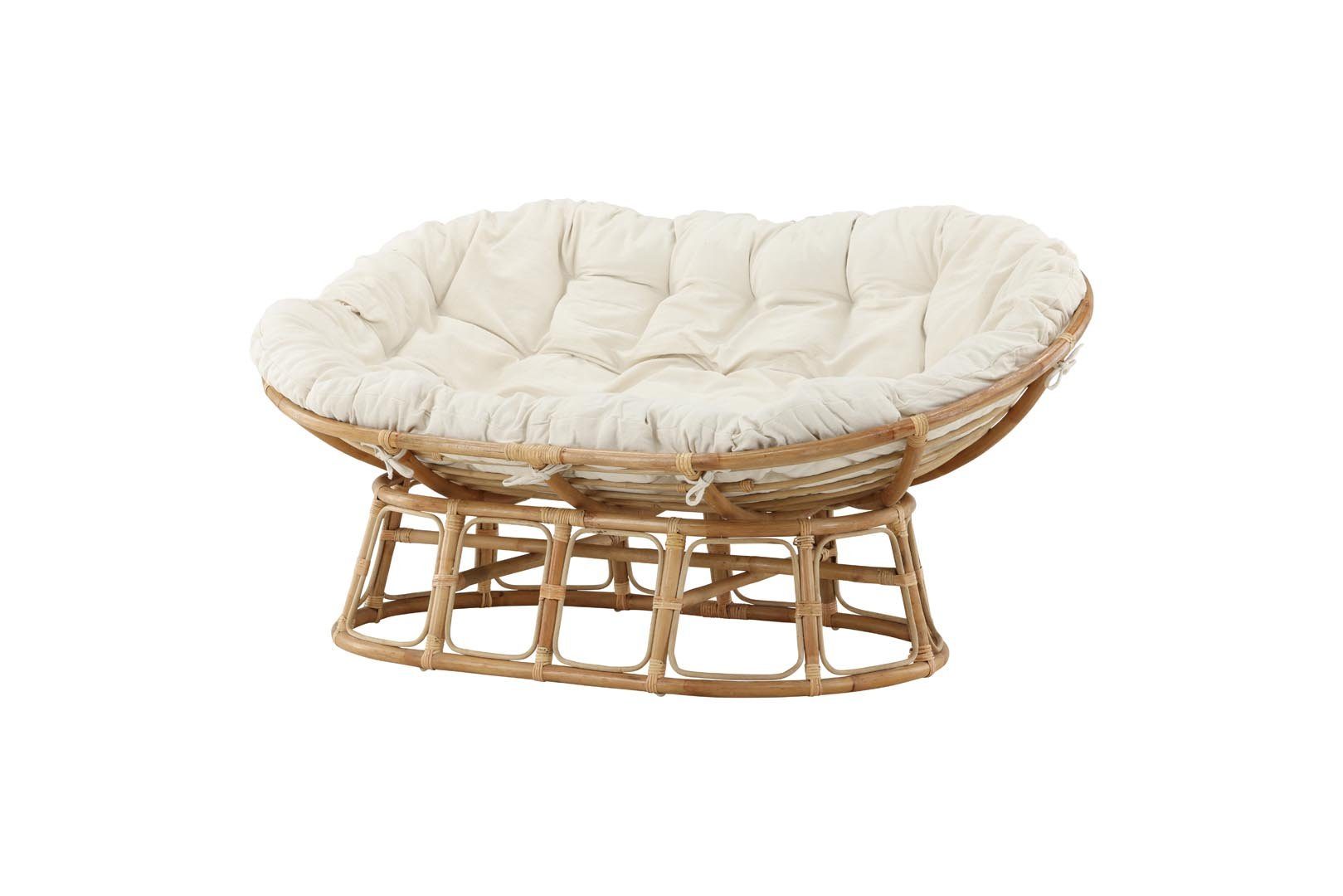 ebuy24 GartenloungeSet Mamasan Sessel offwhite.