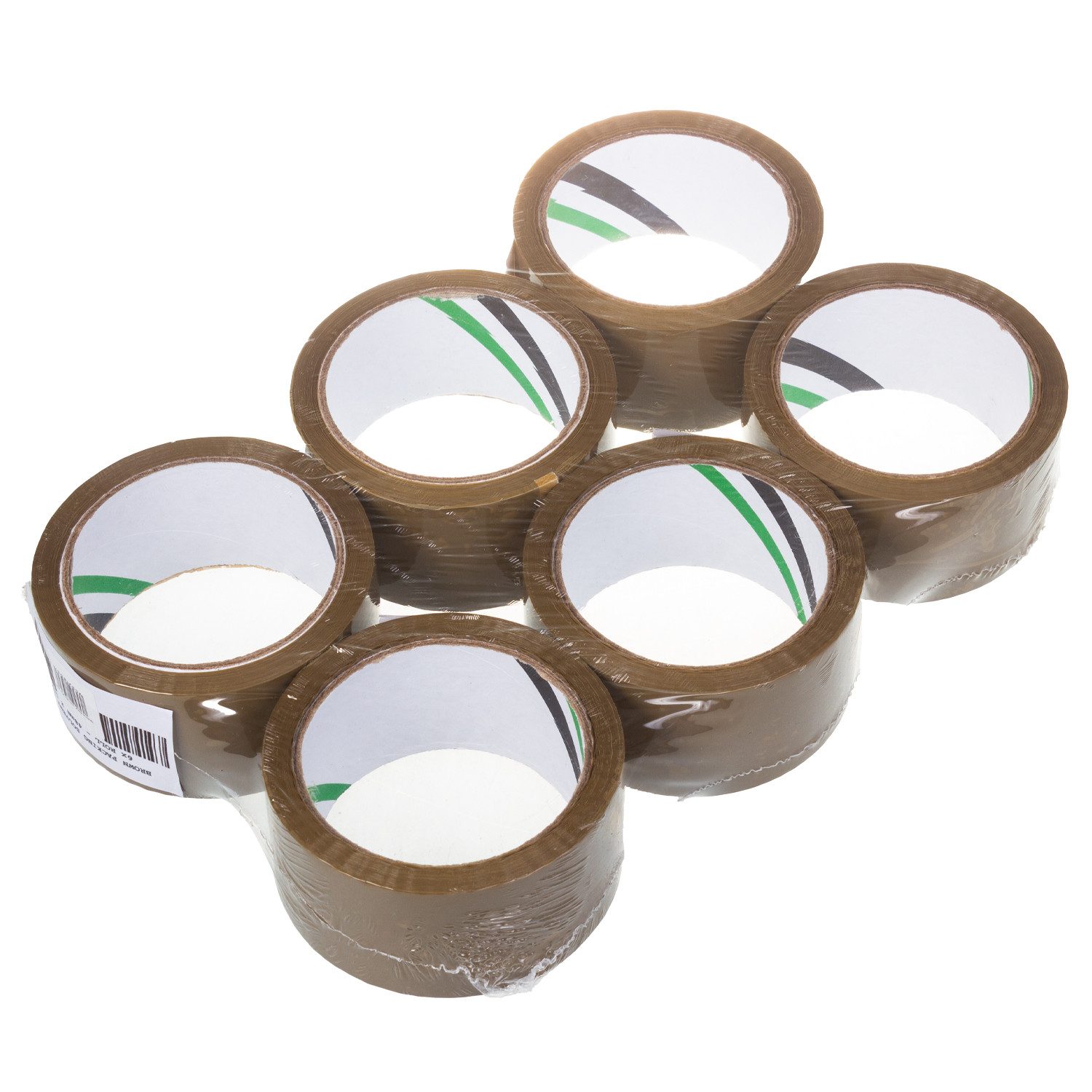 Green Team ECO Klebeband 6x Braunes Klebeband 54m 48mm (6-St) Lösungsmittelhaltiges, selbstklebendes Verpackungsband