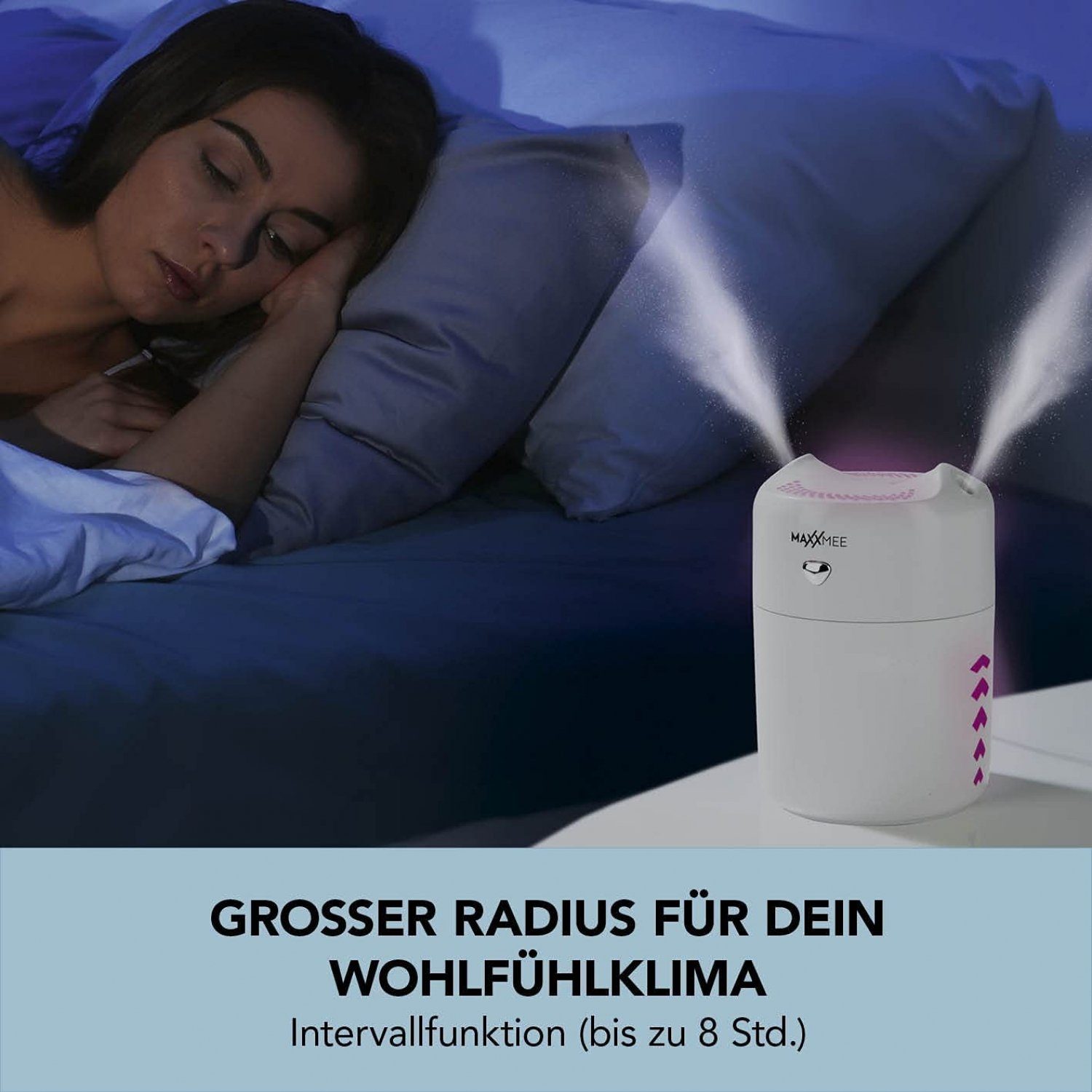 MAXXMEE Luftbefeuchter MAXXMEE Diffuser Luftbefeuchter, Mit LED-Farbwechsel und Nachtlicht-Funktion - USB Funktion - Wohlfühlklima in deinen Räumen