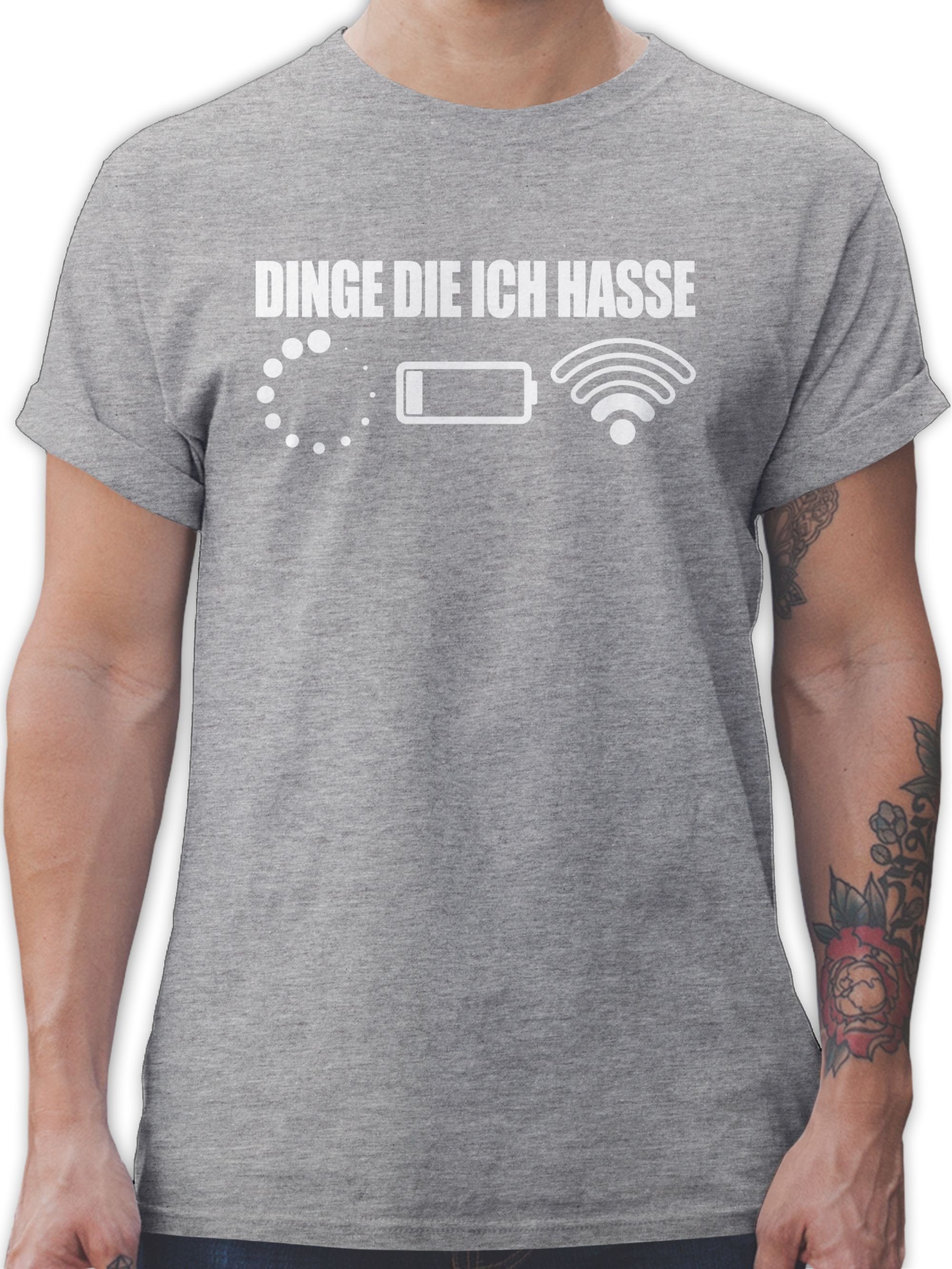 Shirtracer TShirt Dinge die ich hasse weiß Nerd Geschenke Herren