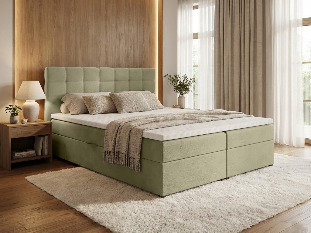 Beautysofa Boxspringbett TOPIQ mit Bettkasten (Bett für Schlafzimmer), mit 2x Bettkästen, Federkernmatratze