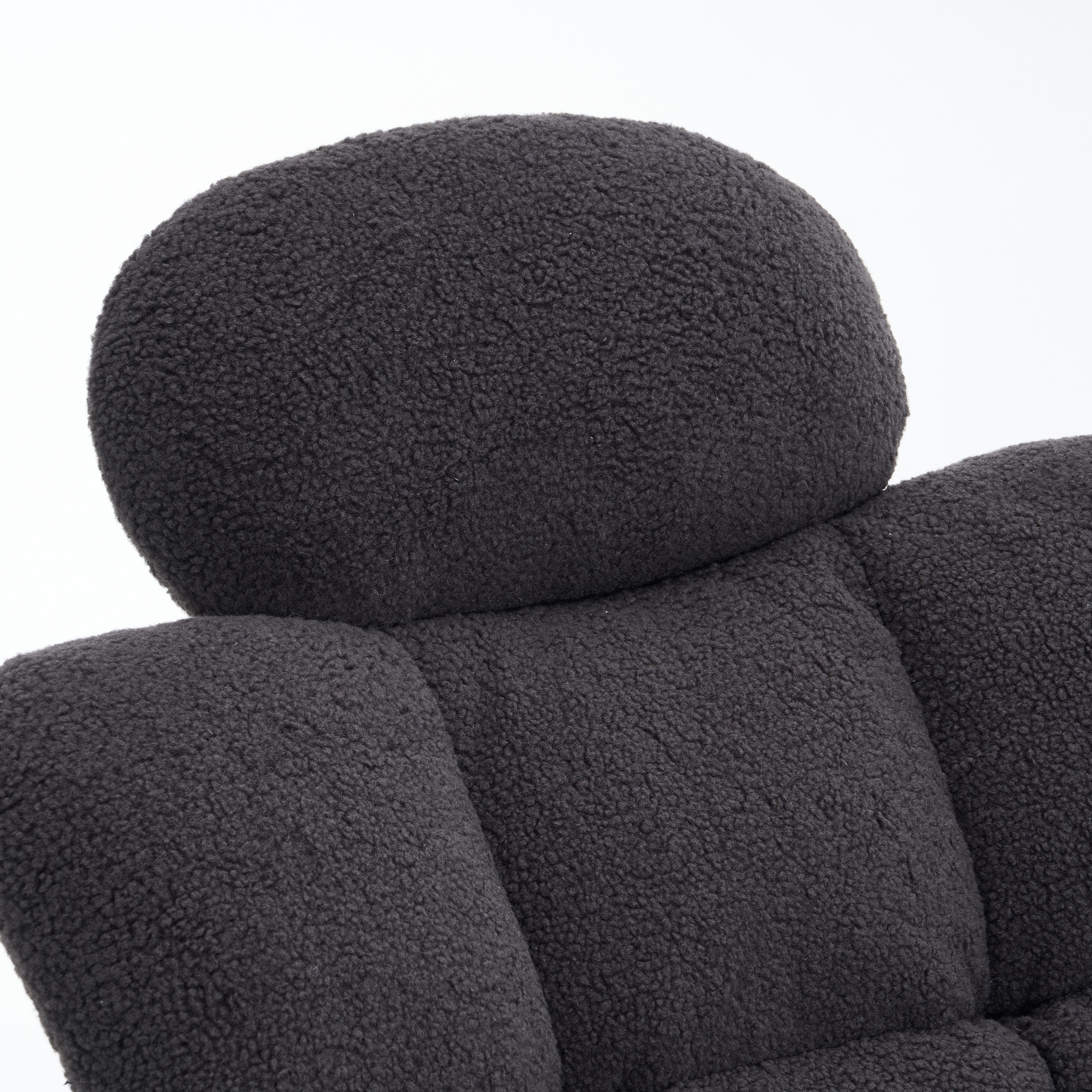 HAUSS SPOLE Schaukelstuhl Relaxsessel Polsterstuhl mit Kopfstütze & Schutzfilzstreifen (Schwingsessel,Schaukelsessel,Relaxsessel, 1 St), mit Bodenschutz, Belastbar bis 110kg