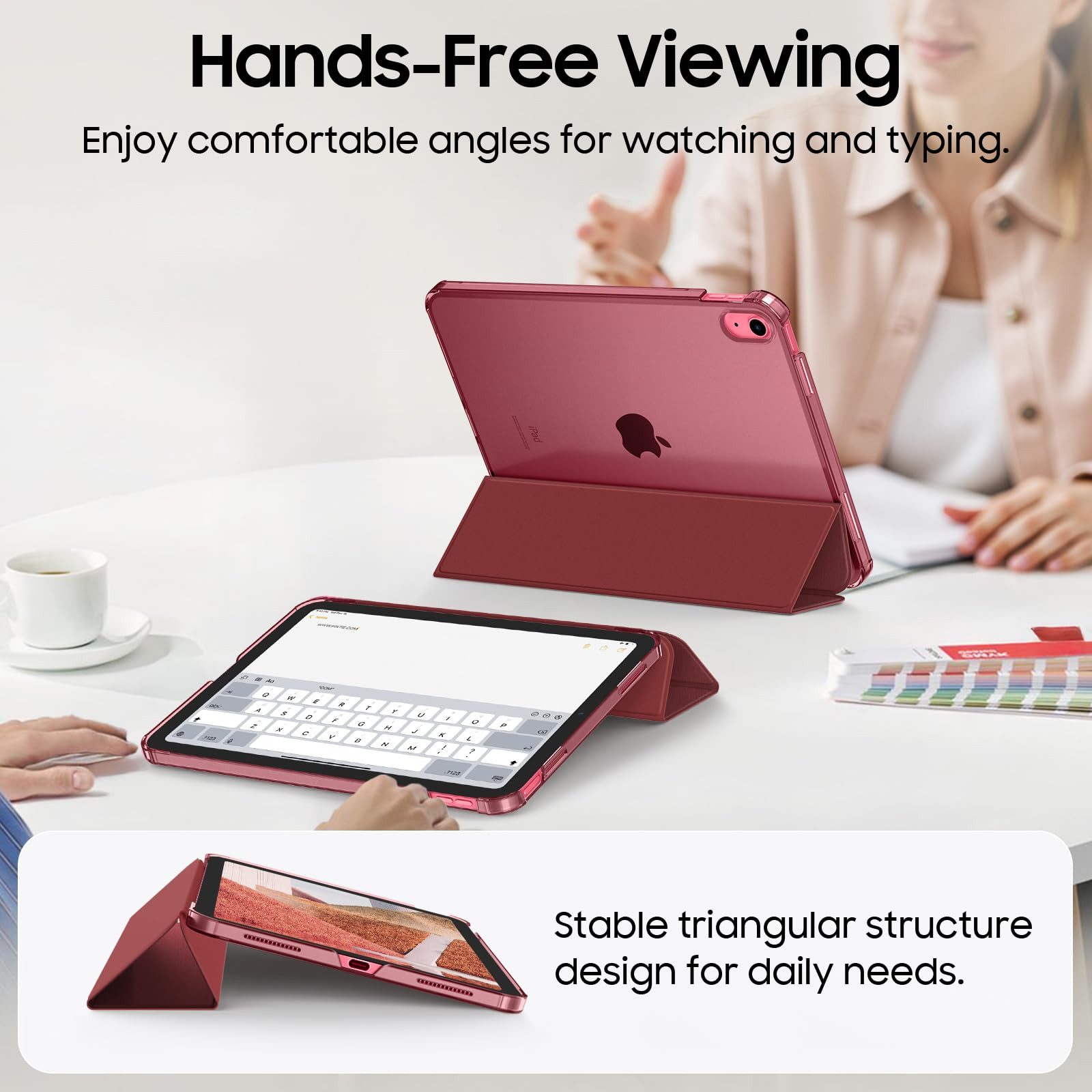 Fintie Tablet-Hülle für iPad 11. Generation 2025 (A16) 11 Zoll, iPad 10. Generation 2022 10.9 Zoll, Ultradünn Case mit transparenter Rückseite Abdeckung, Auto Schlaf/Wach