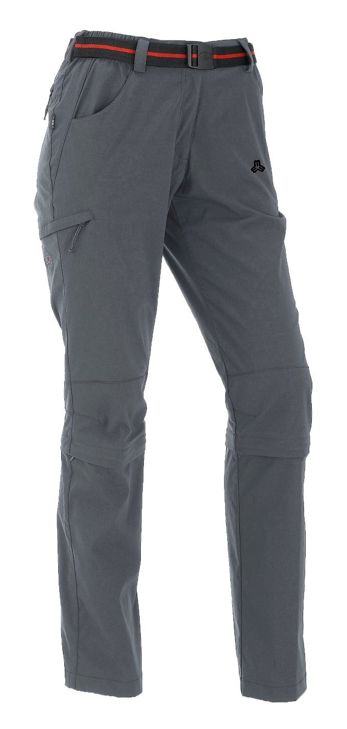 Maul 3/4-Hose Wandhose Trail Zipp Off (funktionelle Zip-Hose) lang hellgrau Damen