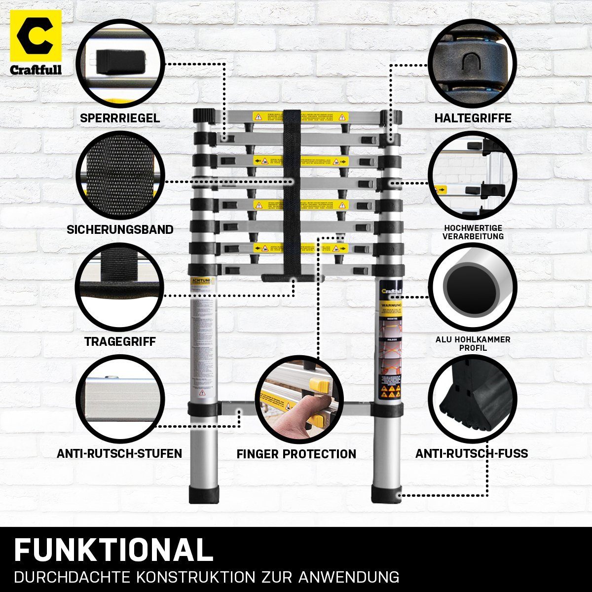 - - Silber bis kg Aluminiumleiter Teleskopleiter Tragetasche Leiter 4.4 - 3 Multigerüst Arbeitsbühne - Mehrzweckleiter, - - Schiebeleiter - - - Alu - Stehleiter Klappleiter Traglast Anlegeleiter Finger-Protection Arbeitsleiter - CF-101A - Multifunktionsleiter 1-St., Garantie - kg - Ausziehleiter Eloxiert), Leiter 150 - 150 Haushaltsleiter Sicherheitsleiter Craftfull Alu - Wandleiter 2 - Anti-Rutsch m Stufen Sicherheits-Rasterverschlüsse, ausziehbar Füße, Aluminium, J. Trittleiter (inkl. -