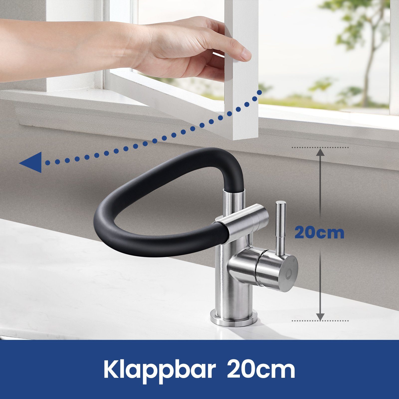 Küchenarmatur Küchenmischer 2 Armatur Strahlarten-Zusammenklappbarer CECIPA mit Flexibler