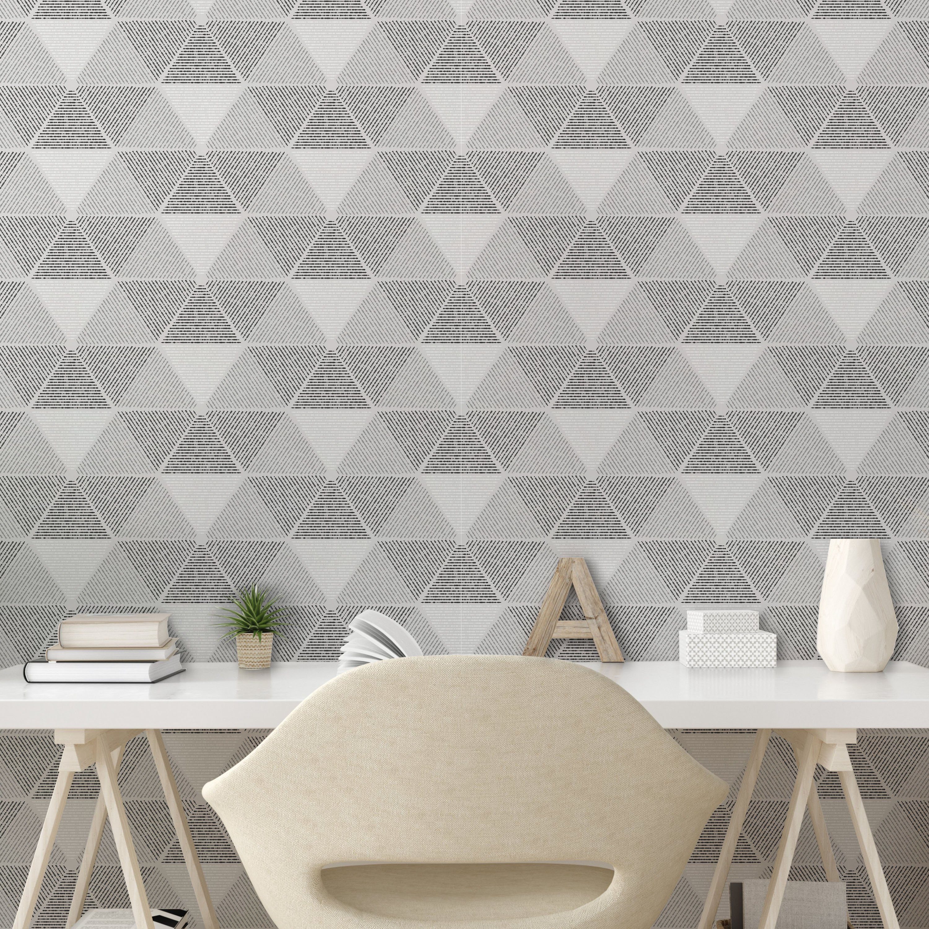 Wohnzimmer Abakuhaus Geometrisch Graustufen-Töne Küchenakzent, selbstklebendes Vinyltapete Grungy