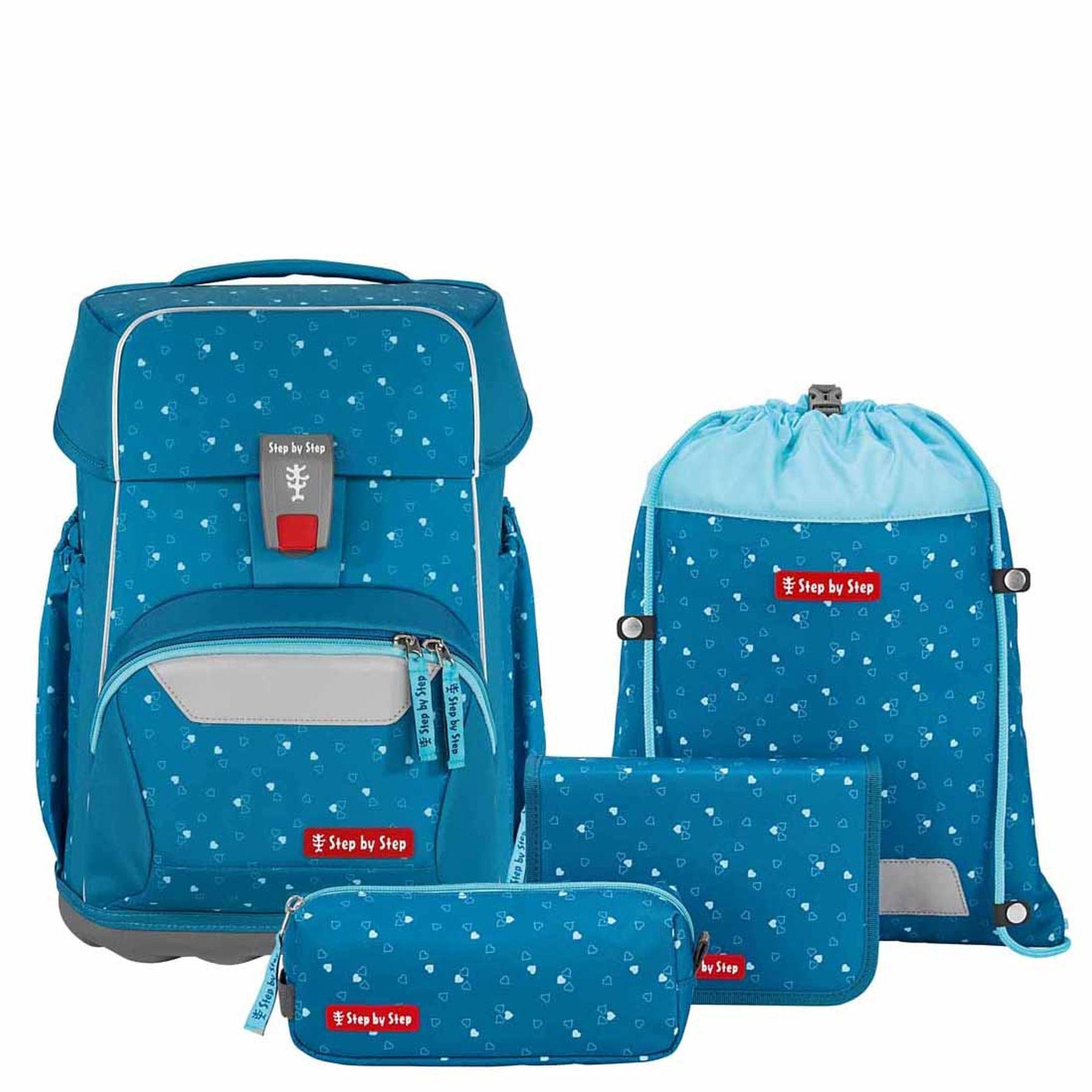 Step by Step Schulranzen Basis - Schulranzen Set 4tlg. (Blue Hearts)