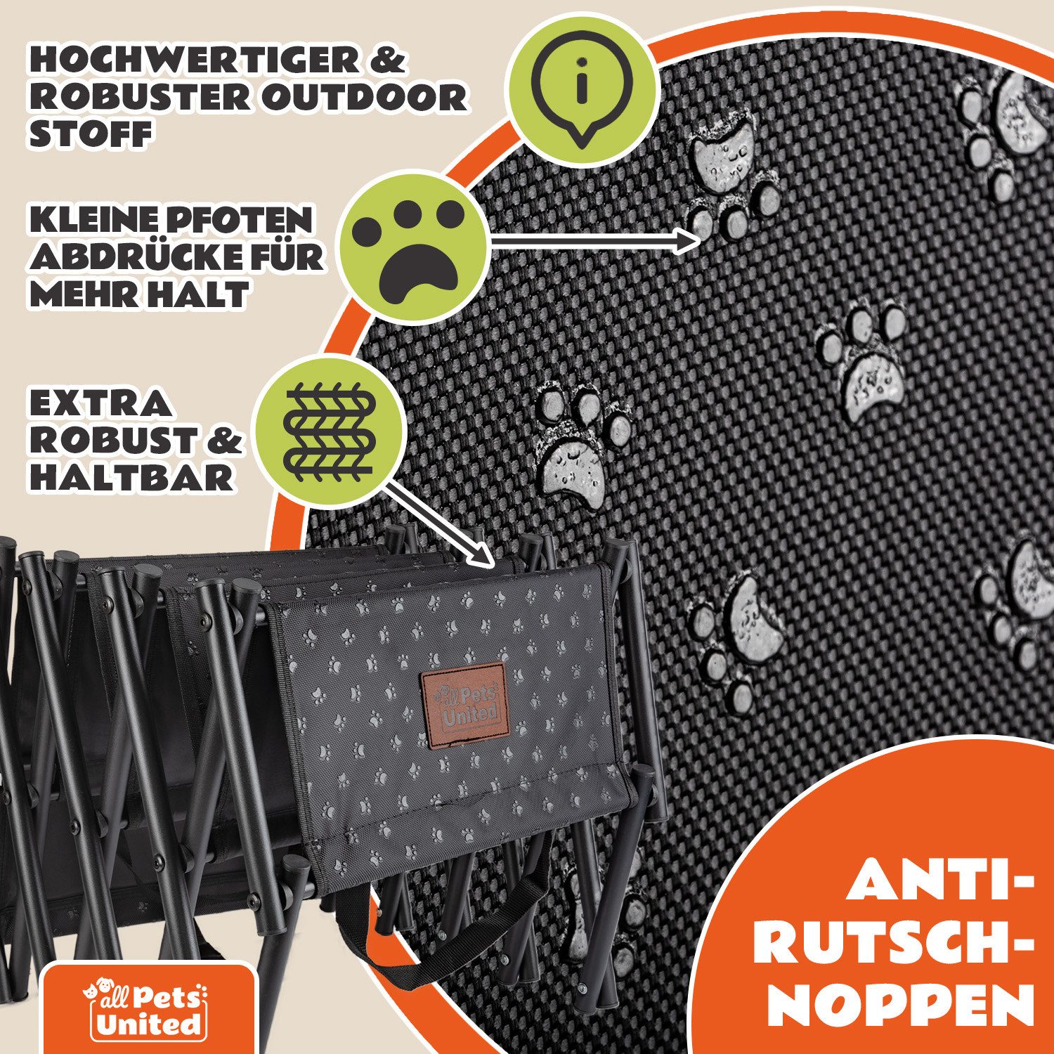 all Pets United Hunderampe klappbarer Hundetreppe (Einstiegshilfe für Kofferraum), für Große & Kleine Tiere