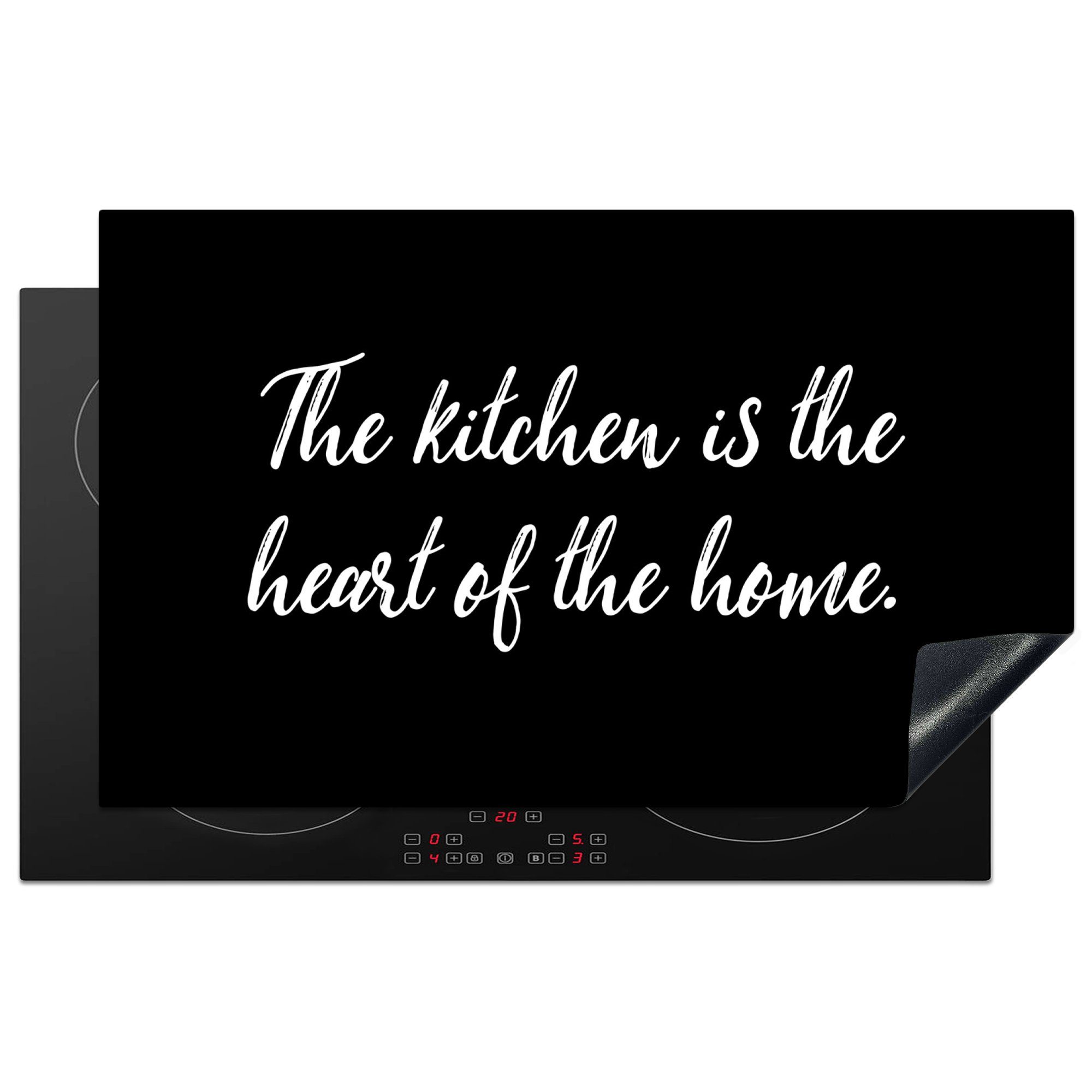 MuchoWow Herdblende-/Abdeckplatte Zitate - Küche - Sprichwörter - Die Küche ist das Herz des Hauses, Vinyl, (1 tlg), 83x51 cm, Ceranfeldabdeckung, Arbeitsplatte für küche