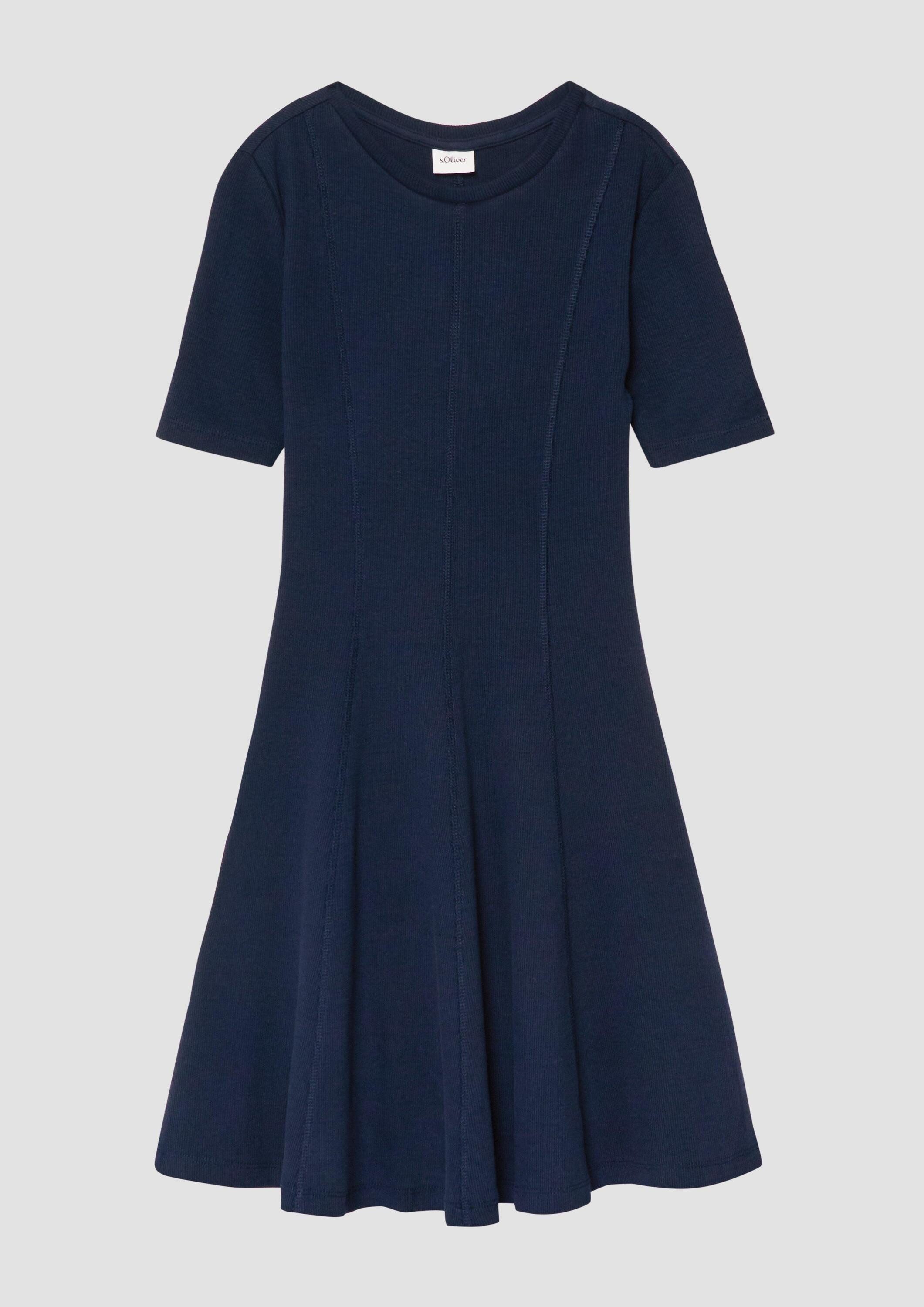 s.Oliver Minikleid Kleid Ausgestelltes Kleid aus elastischer Rippware