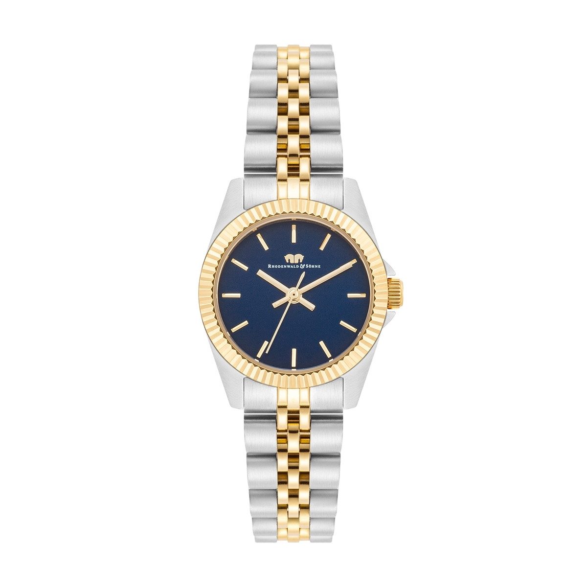 Rhodenwald & Söhne Quarzuhr Cassina silber/gelbgold, Armband aus Edelstahl