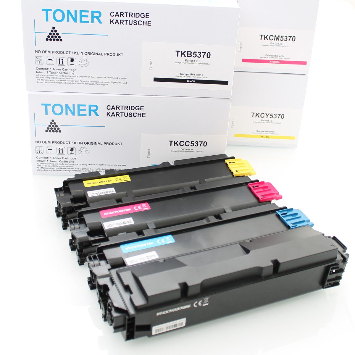 ABC Tonerkartusche, (Set 4x Toner für Kyocera TK-5370 Ecosys MA3500cix MA3500cifx, Ecosys MA3500cix MA3500cifx PA3500cx), ABC