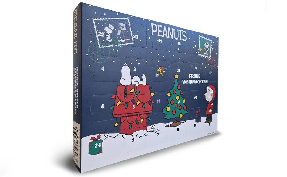 Sockswear Socken Peanuts Adventskalender Damen o Herren Sockenkalender