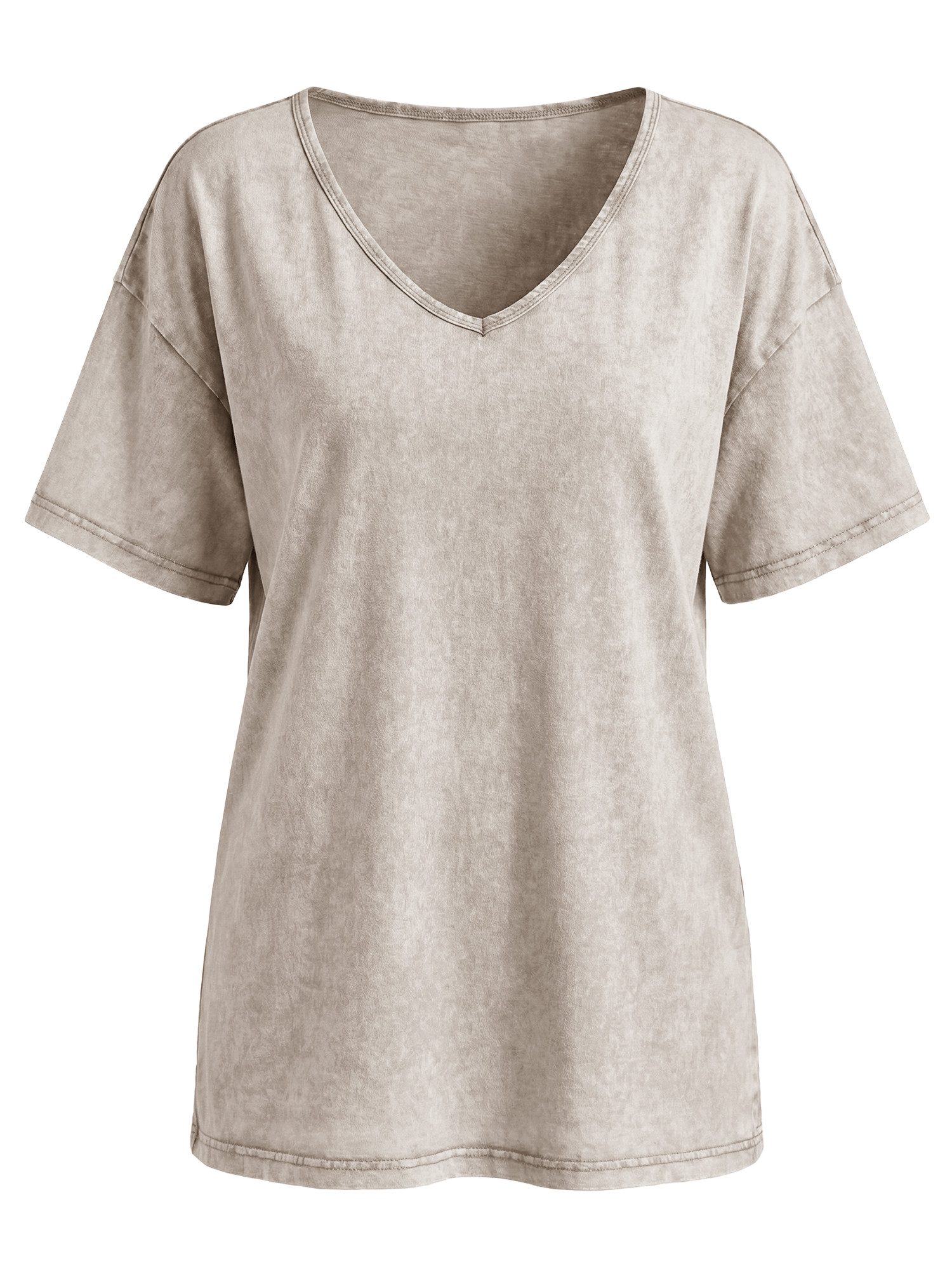 Imily Bela T-Shirt Damen Oversized Basic Kurzarmtop (Packung, 1-tlg., 1per-Pack) aus Baumwolle