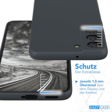 EAZY CASE Handyhülle Samsung Galaxy S22 5G Premium Silicon Case dark Gray 09 6,1 Zoll, Schutzhülle mit Kameraschutz Back Cover Hülle Slimcover Anthrazit Grau