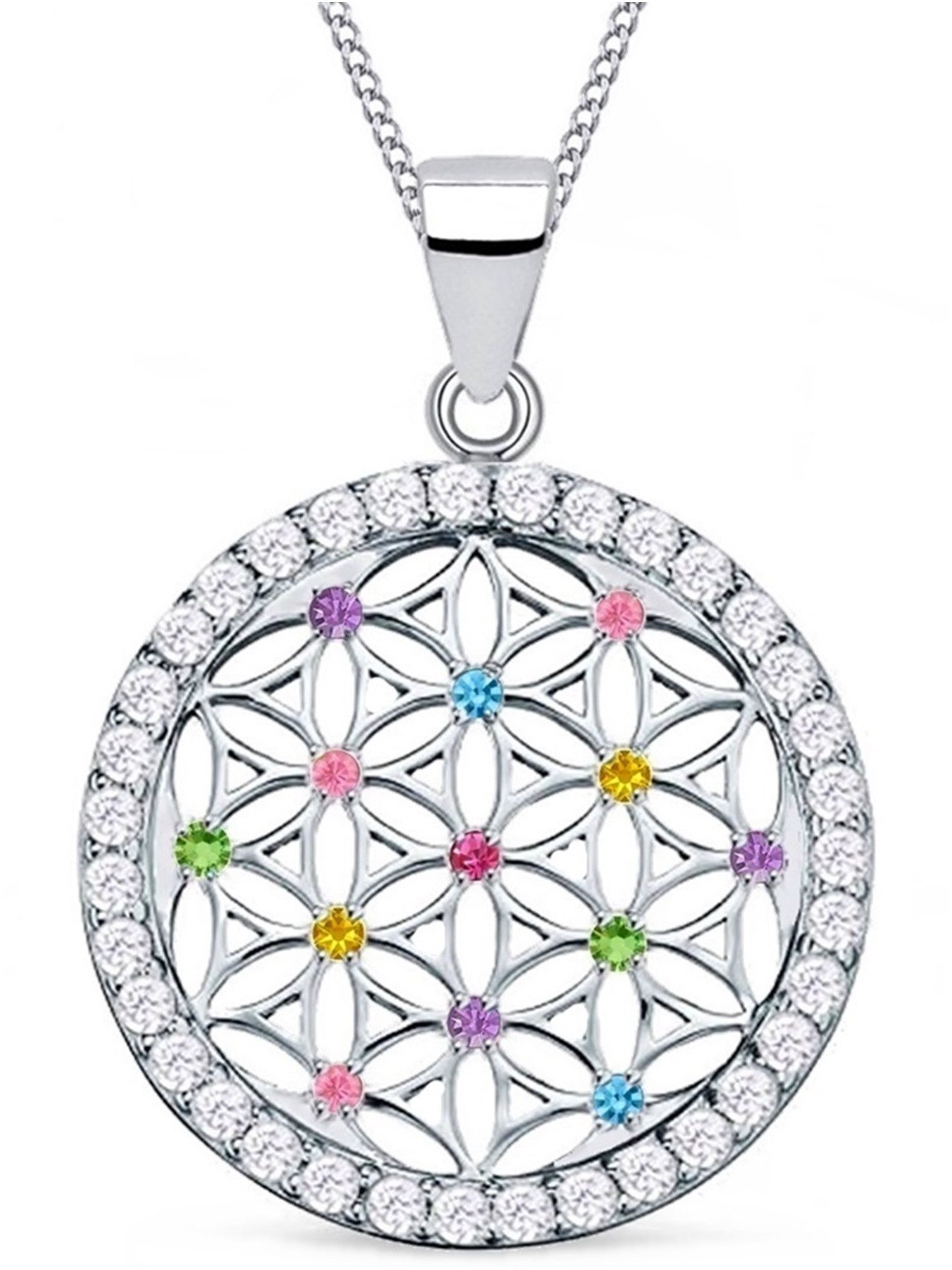 Goldene Hufeisen Kette mit Anhänger Lebensblume Anhänger Halskette 925 Silb günstig online kaufen