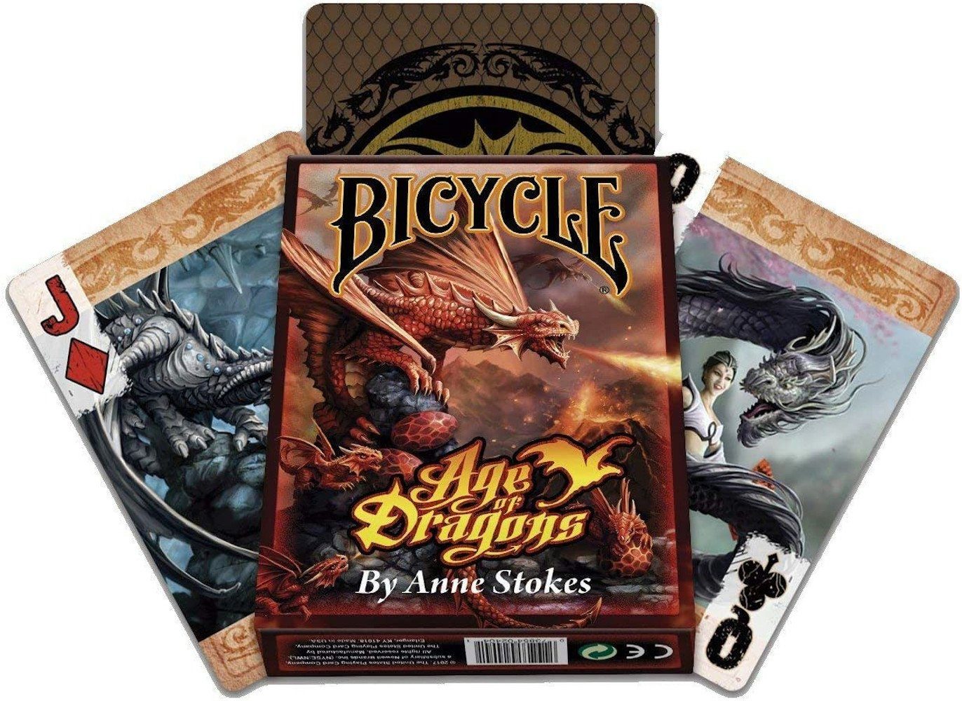 mit einzigartigem Age Kartendeck Cartamundi - Air-Cushion®-Finish of Anne Dragons, Kartenspiel Stokes Bicycle Spiel,