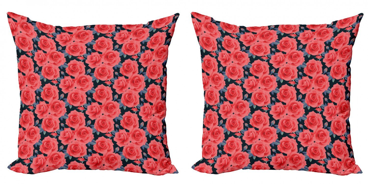 Romantische Blüten-Knospen Blumen Accent Stück), Kissenbezüge Modern (2 Abakuhaus Doppelseitiger Digitaldruck,