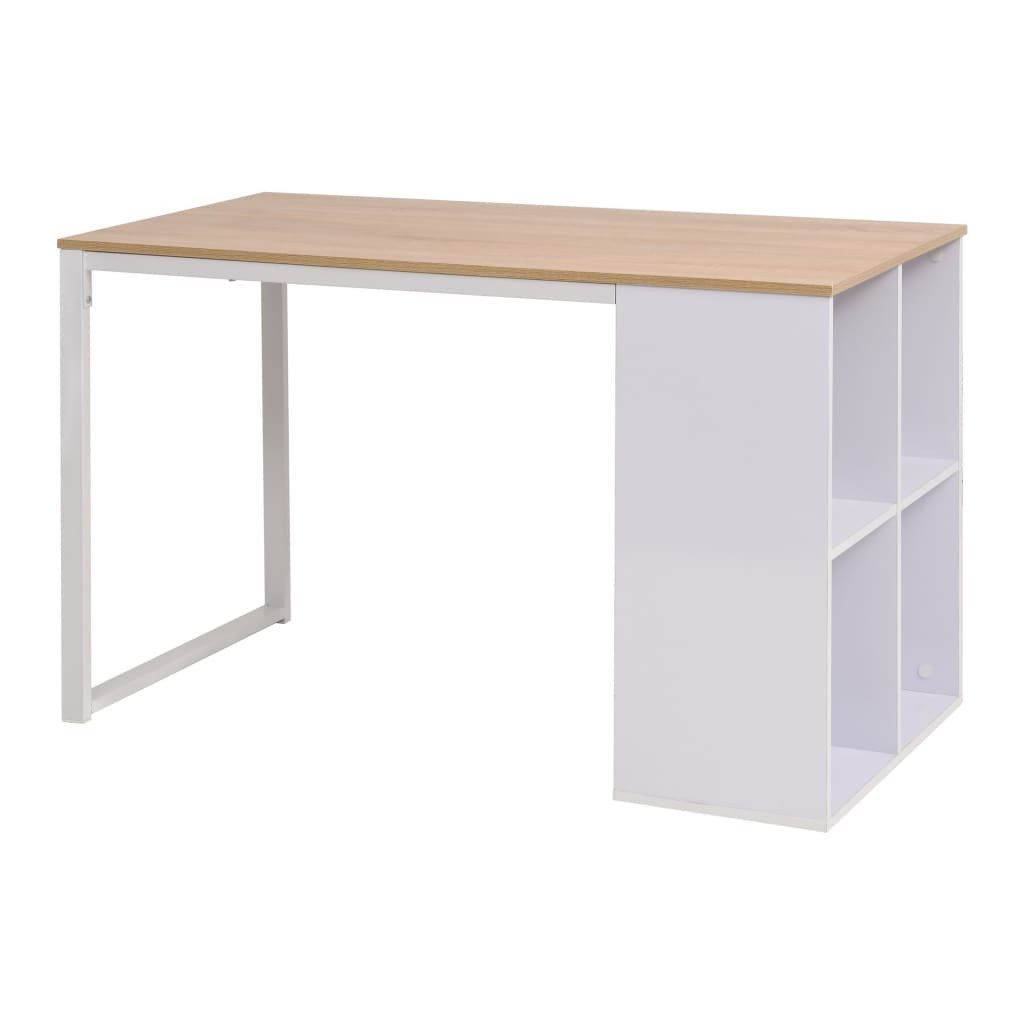 Schreibtisch Schreibtisch 120×60×75 cm Eichenbraun und Weiß