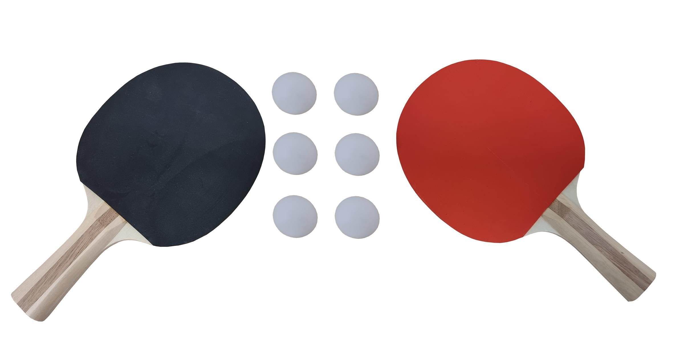 Charlsten Tischtennisschläger Tischtennis Set - 2 Tischtennisschläger Mittelklasse + 6 Bälle (1-tlg)