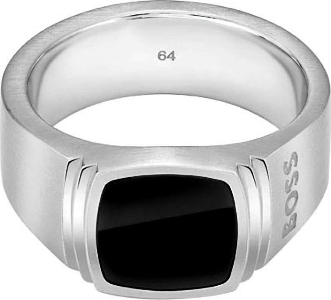BOSS Fingerring ODELL, 1580652S,M,L, mit Onyx